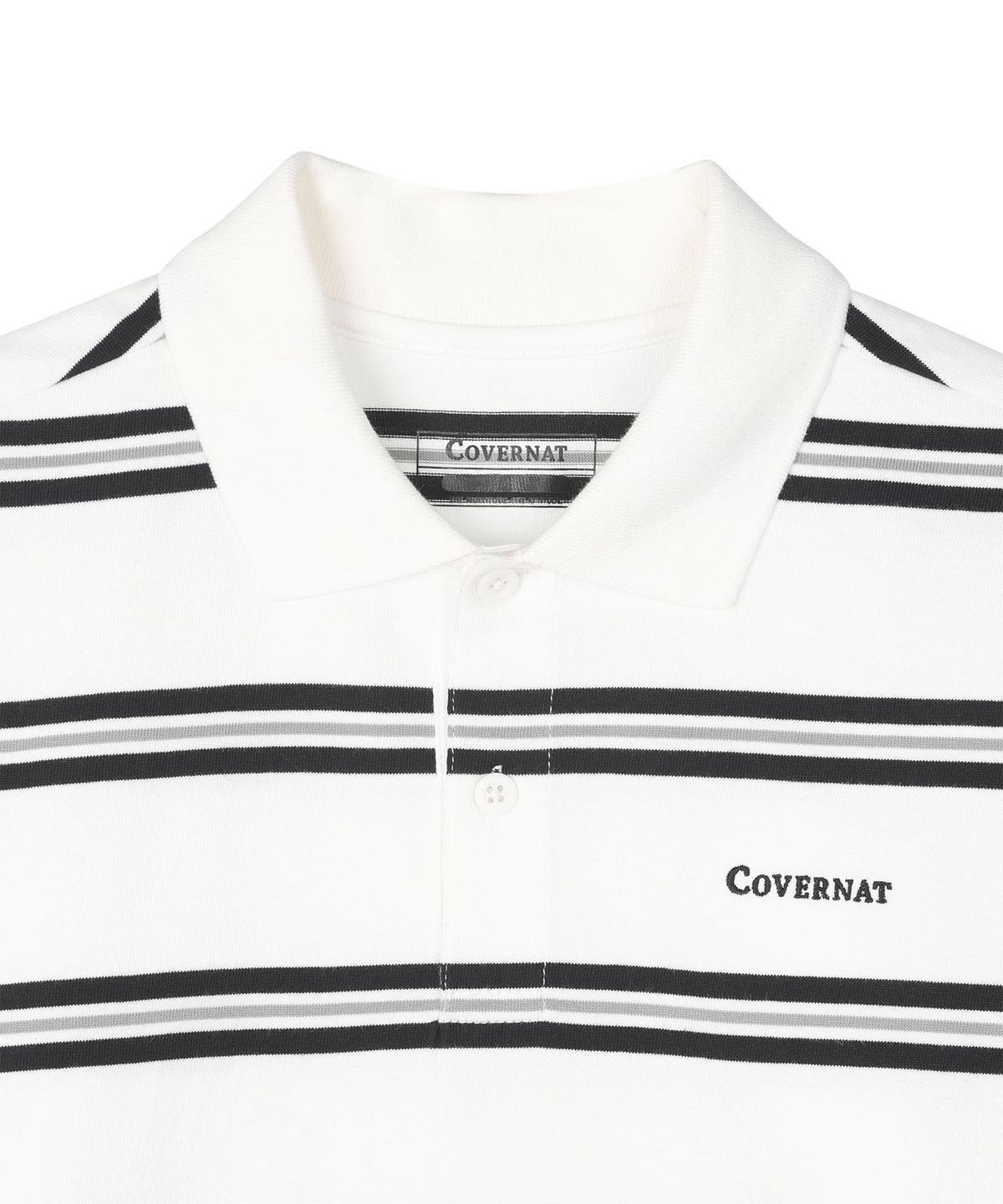 커버낫 키즈(COVERNAT KIDS) 워드마크 스트라이프 롱슬리브 화이트 CK2601LT26WH
