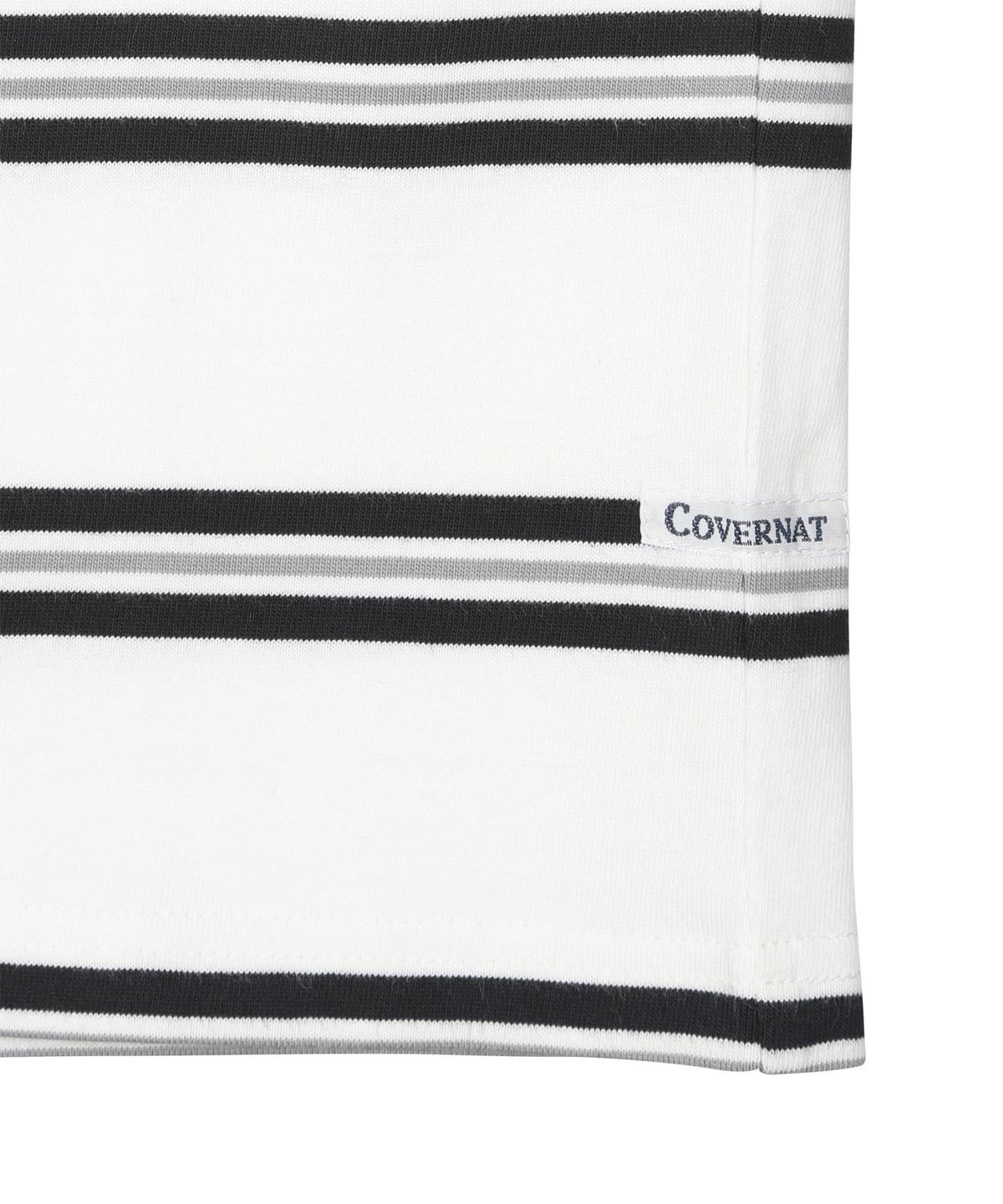 커버낫 키즈(COVERNAT KIDS) 워드마크 스트라이프 롱슬리브 화이트 CK2601LT26WH