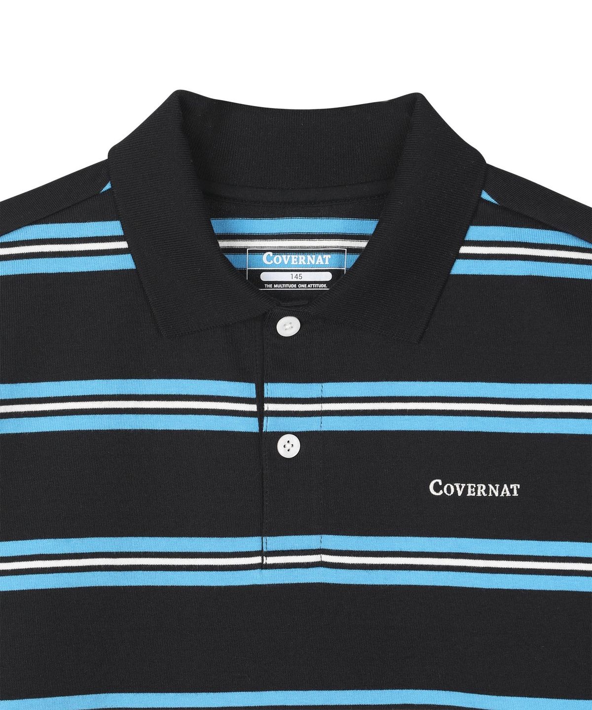 커버낫 키즈(COVERNAT KIDS) 워드마크 스트라이프 롱슬리브 블랙 CK2601LT26BK