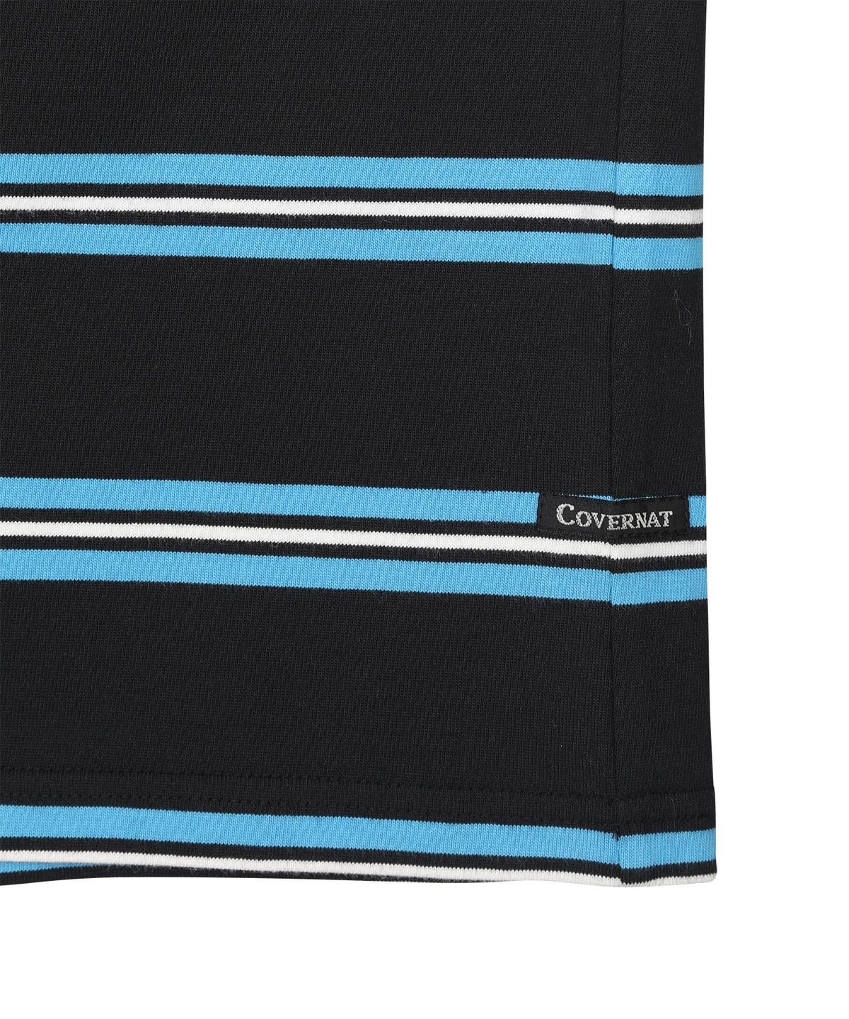 커버낫 키즈(COVERNAT KIDS) 워드마크 스트라이프 롱슬리브 블랙 CK2601LT26BK