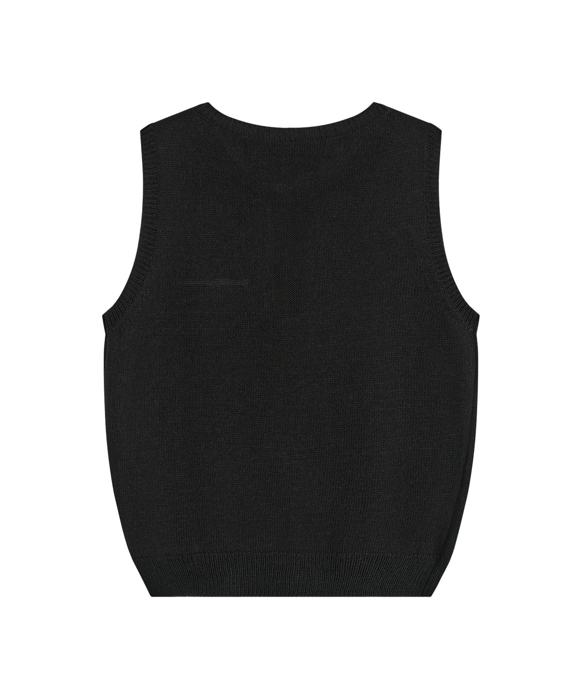 레스트앤레크레이션(REST&RECREATION) HALF BUTTON-UP KNIT VEST - BLACK