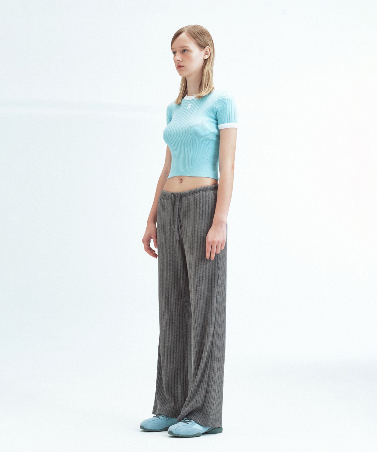 레스트앤레크레이션(REST&RECREATION) RIBBED COLORATION KNIT - SKY BLUE