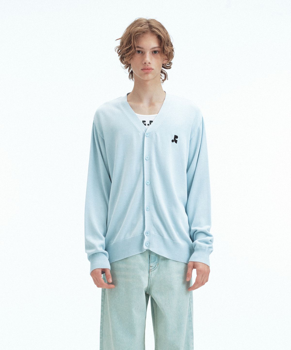 레스트앤레크레이션(REST&RECREATION) LOOSE FIT KNIT CARDIGAN - SKY BLUE