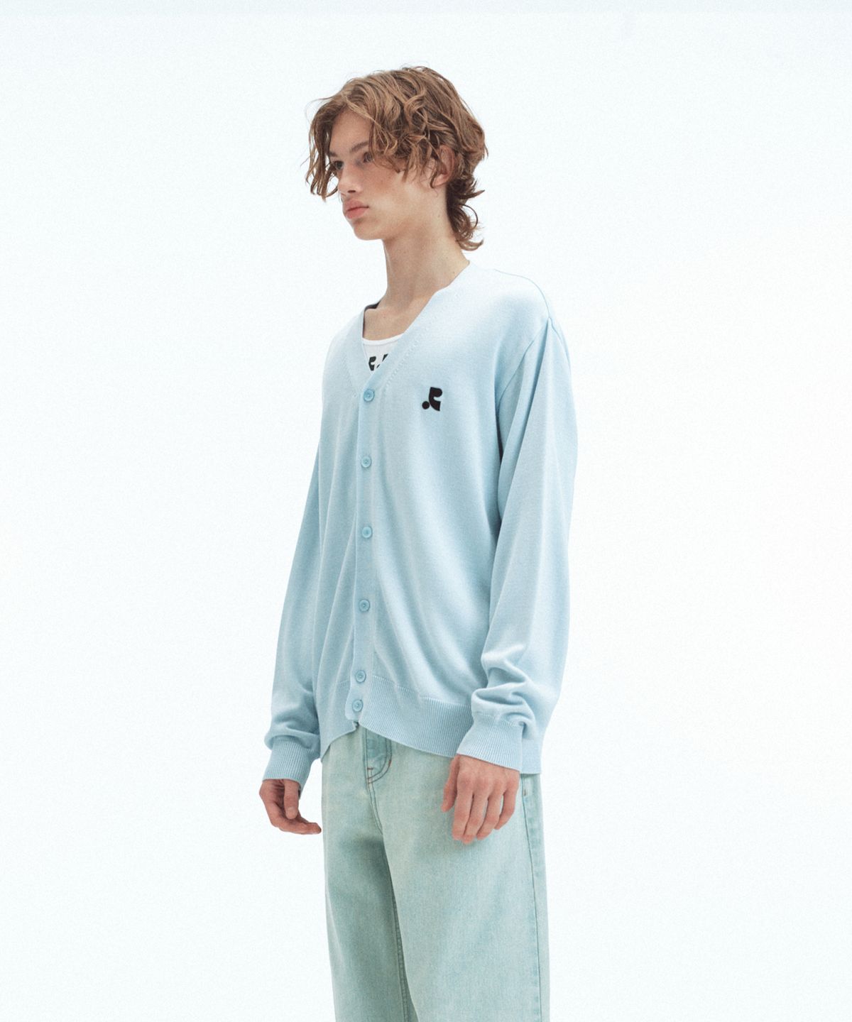 레스트앤레크레이션(REST&RECREATION) LOOSE FIT KNIT CARDIGAN - SKY BLUE