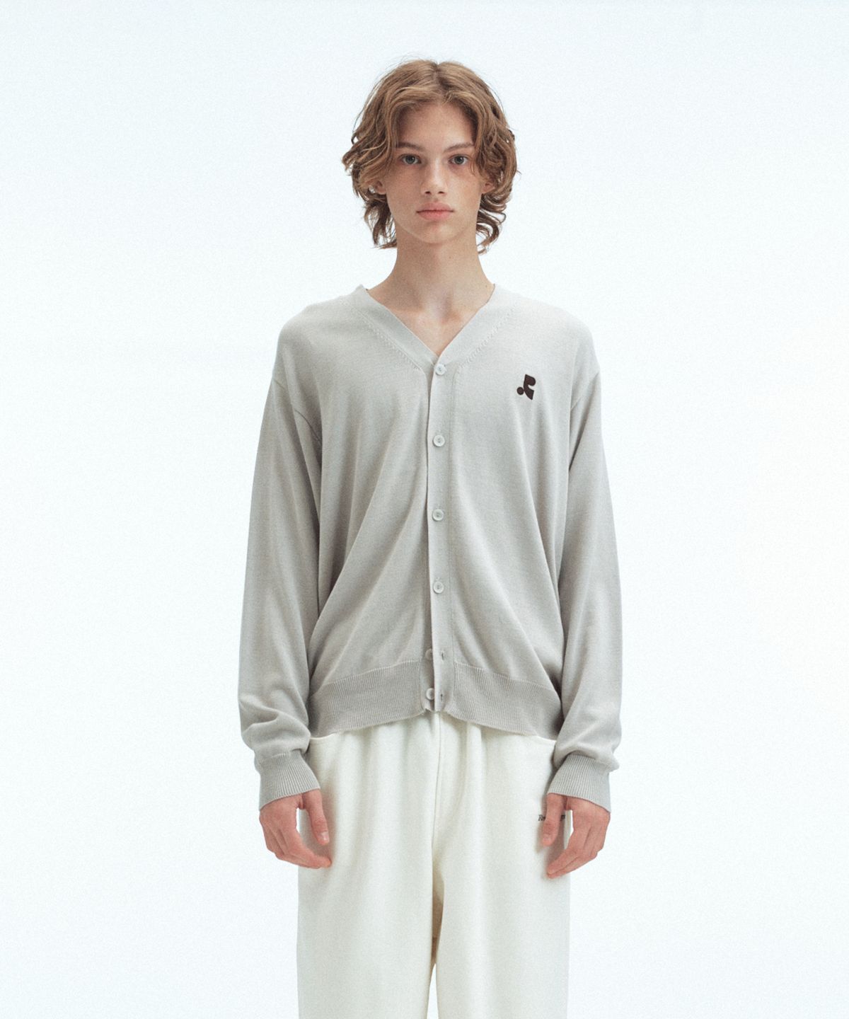 레스트앤레크레이션(REST&RECREATION) LOOSE FIT KNIT CARDIGAN - LIGHT GREY