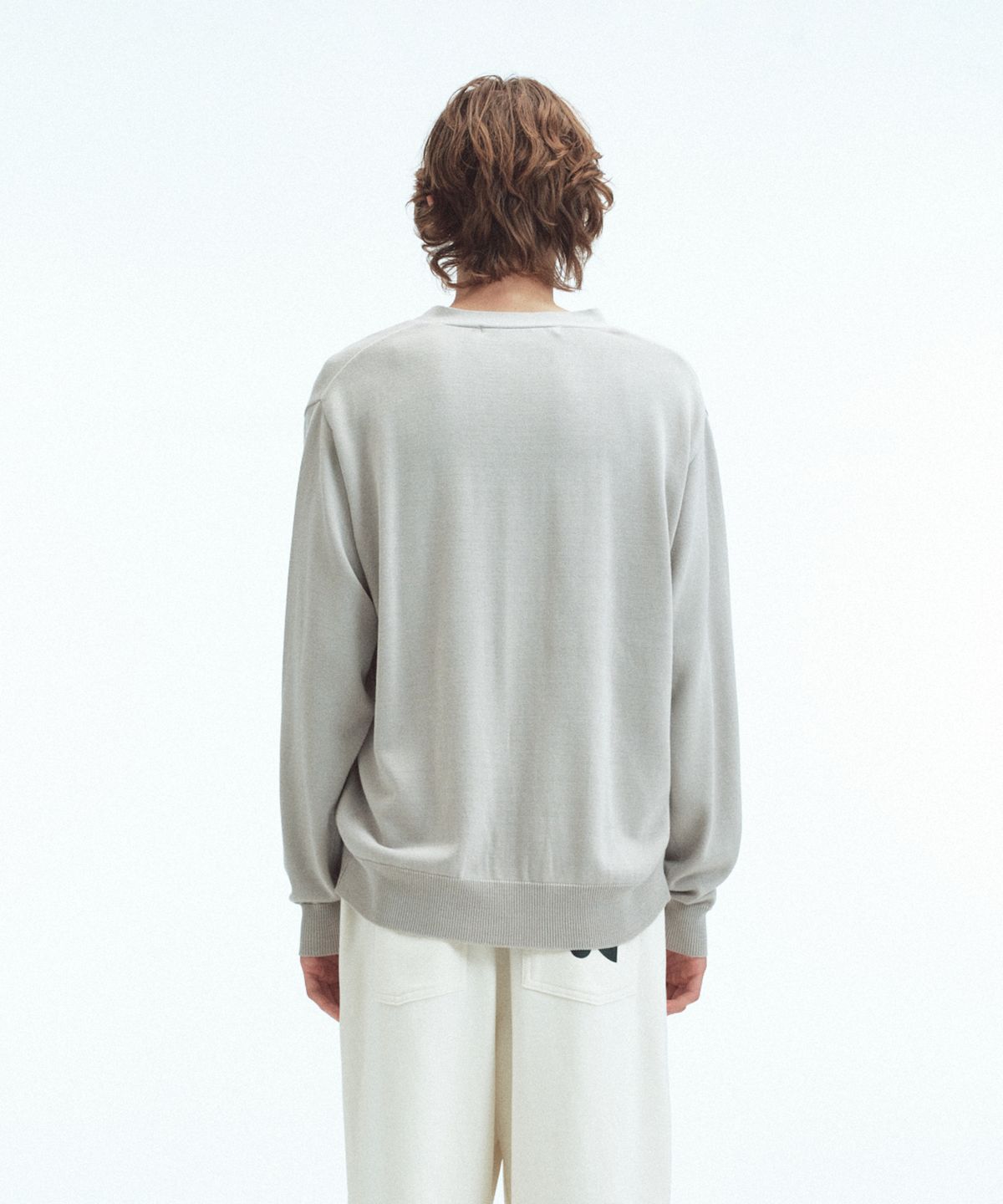 레스트앤레크레이션(REST&RECREATION) LOOSE FIT KNIT CARDIGAN - LIGHT GREY