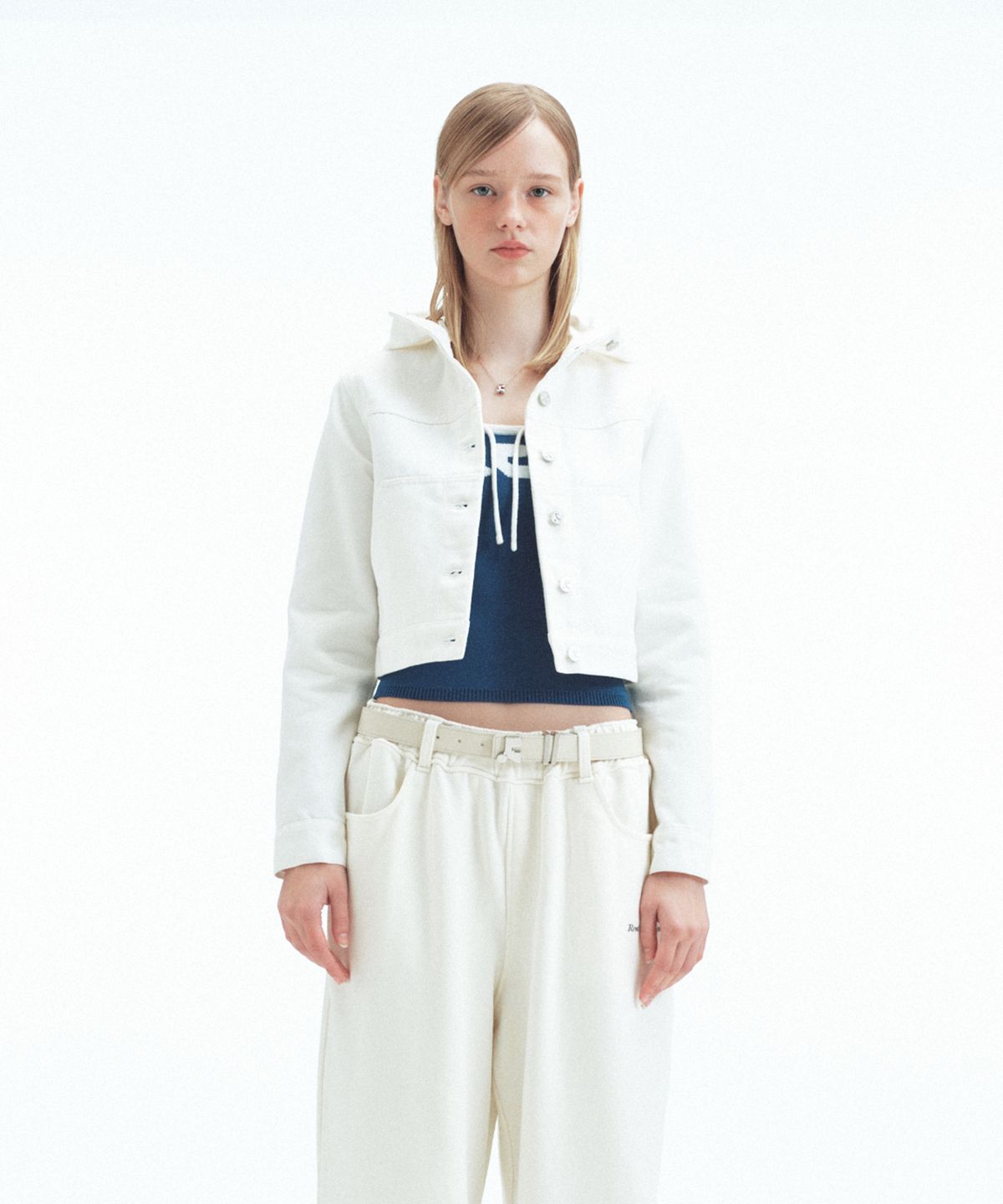 레스트앤레크레이션(REST&RECREATION) DENIM HOOD JACKET - WHITE