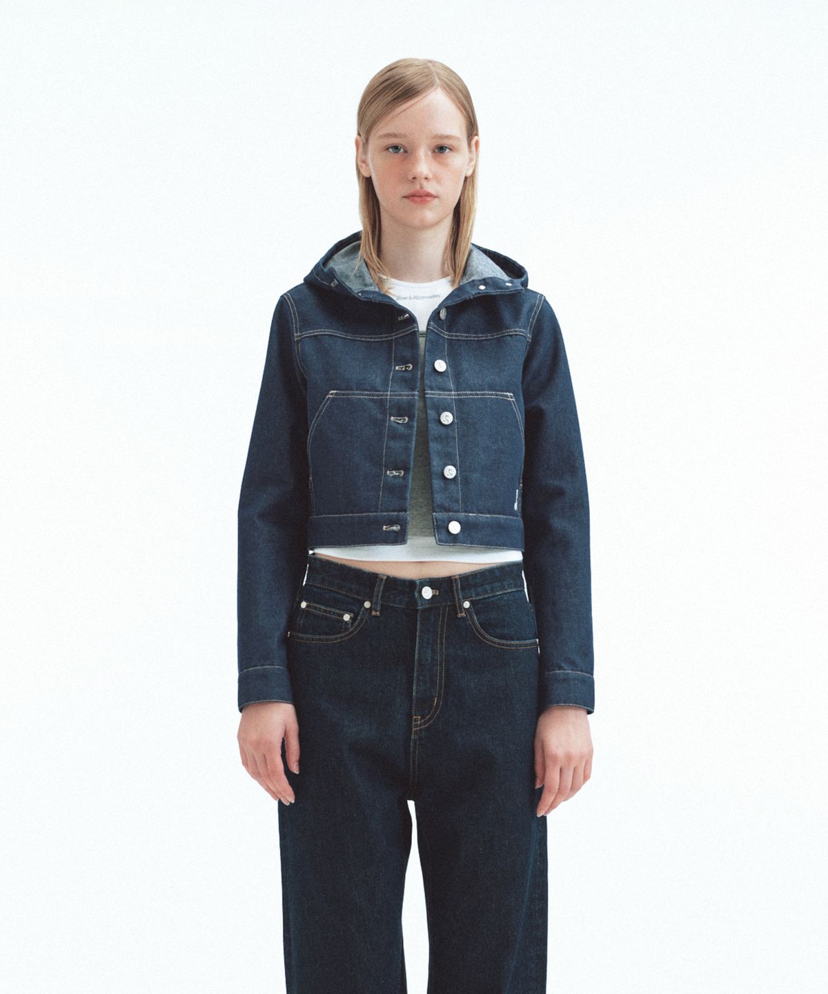 레스트앤레크레이션(REST&RECREATION) DENIM HOOD JACKET - BLUE