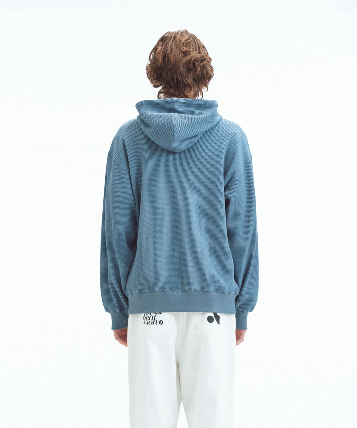 레스트앤레크레이션(REST&RECREATION) STITCH WAFFLE HOOD ZIP-UP - BLUE