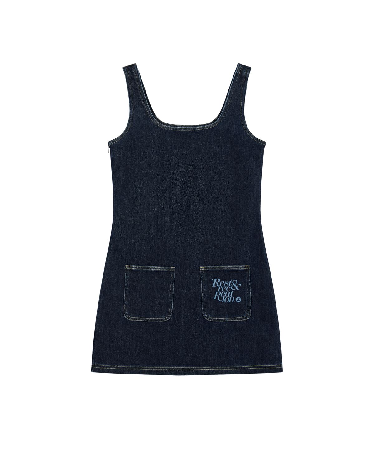 레스트앤레크레이션(REST&RECREATION) DENIM MINI DRESS - BLUE