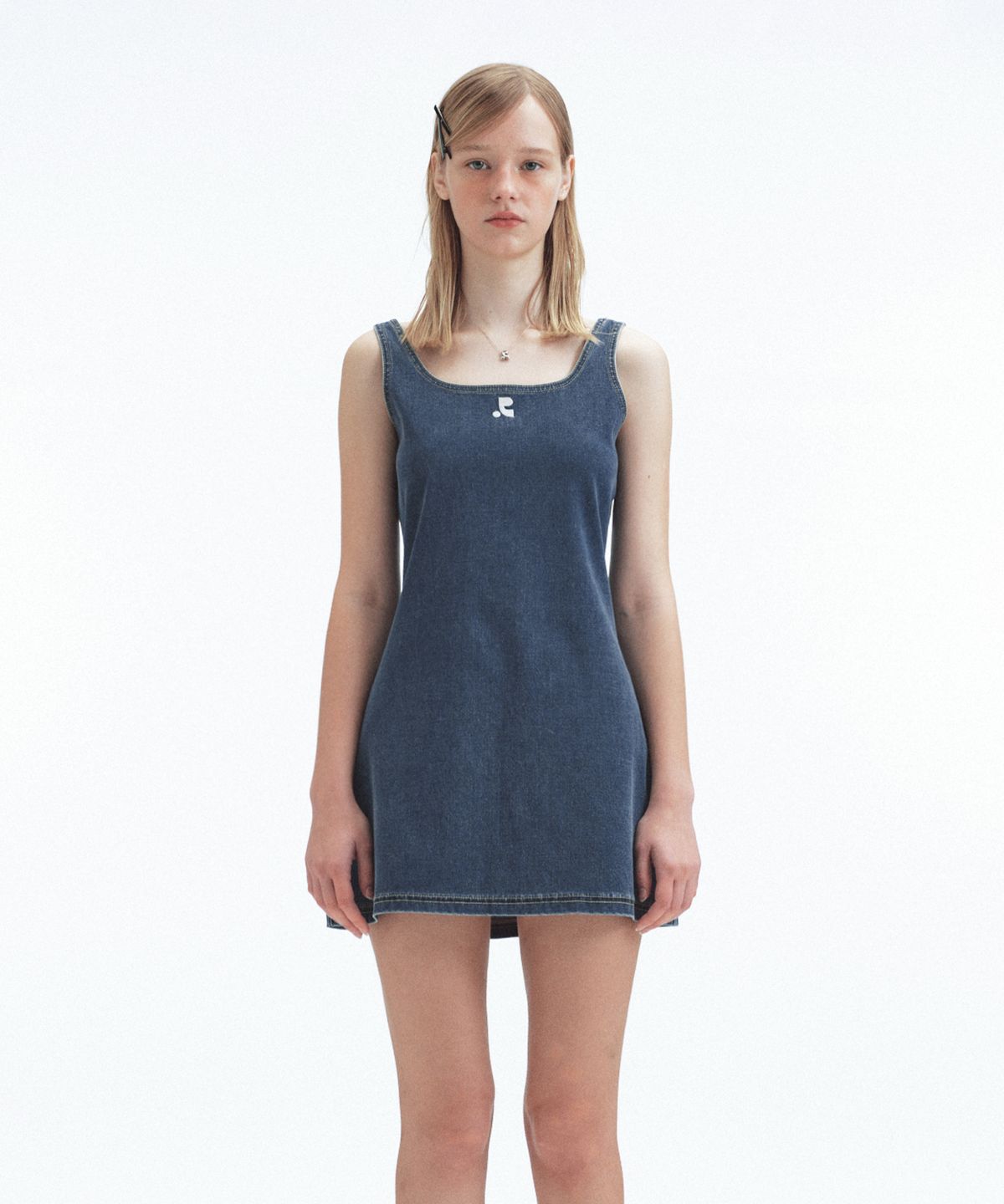 레스트앤레크레이션(REST&RECREATION) DENIM MINI DRESS - BLUE
