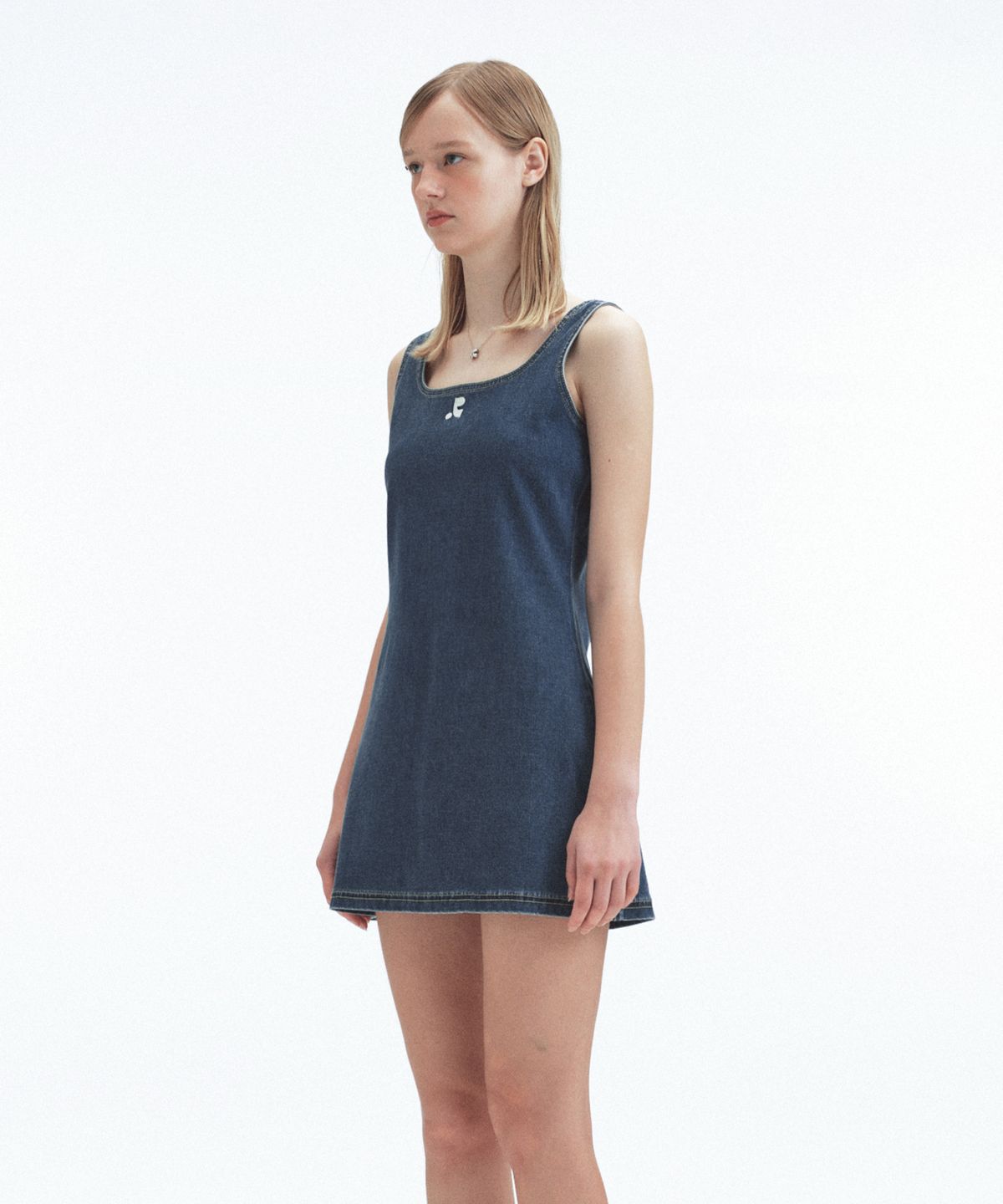 레스트앤레크레이션(REST&RECREATION) DENIM MINI DRESS - BLUE
