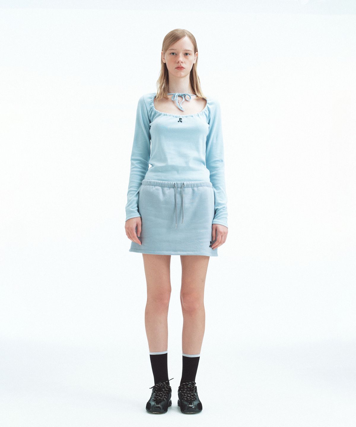 레스트앤레크레이션(REST&RECREATION) SWEAT MINI SKORT - BLUE
