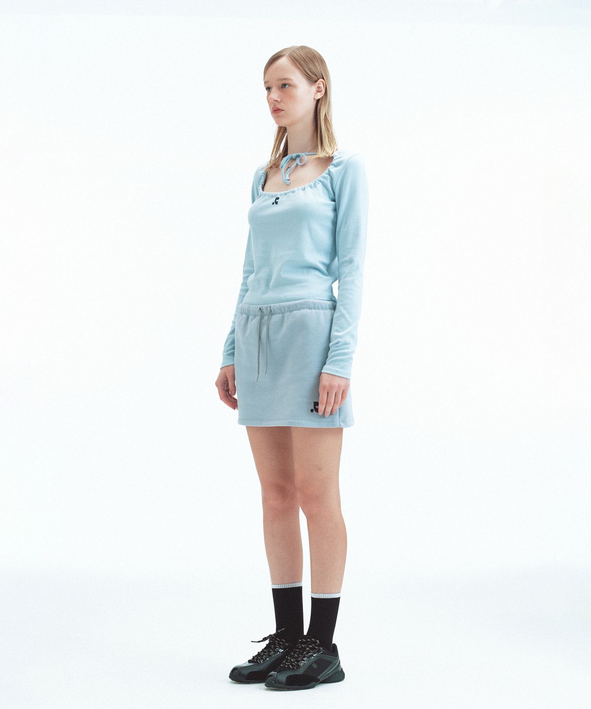 레스트앤레크레이션(REST&RECREATION) SWEAT MINI SKORT - BLUE
