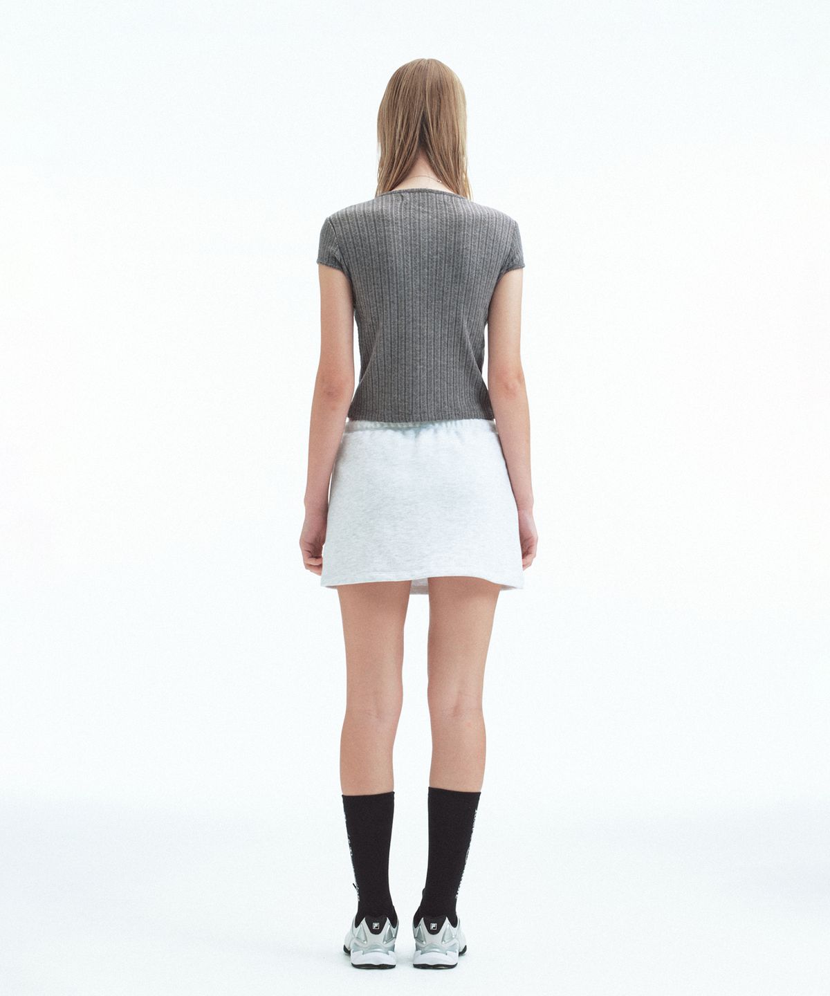 레스트앤레크레이션(REST&RECREATION) SWEAT MINI SKORT - LIGHT GREY