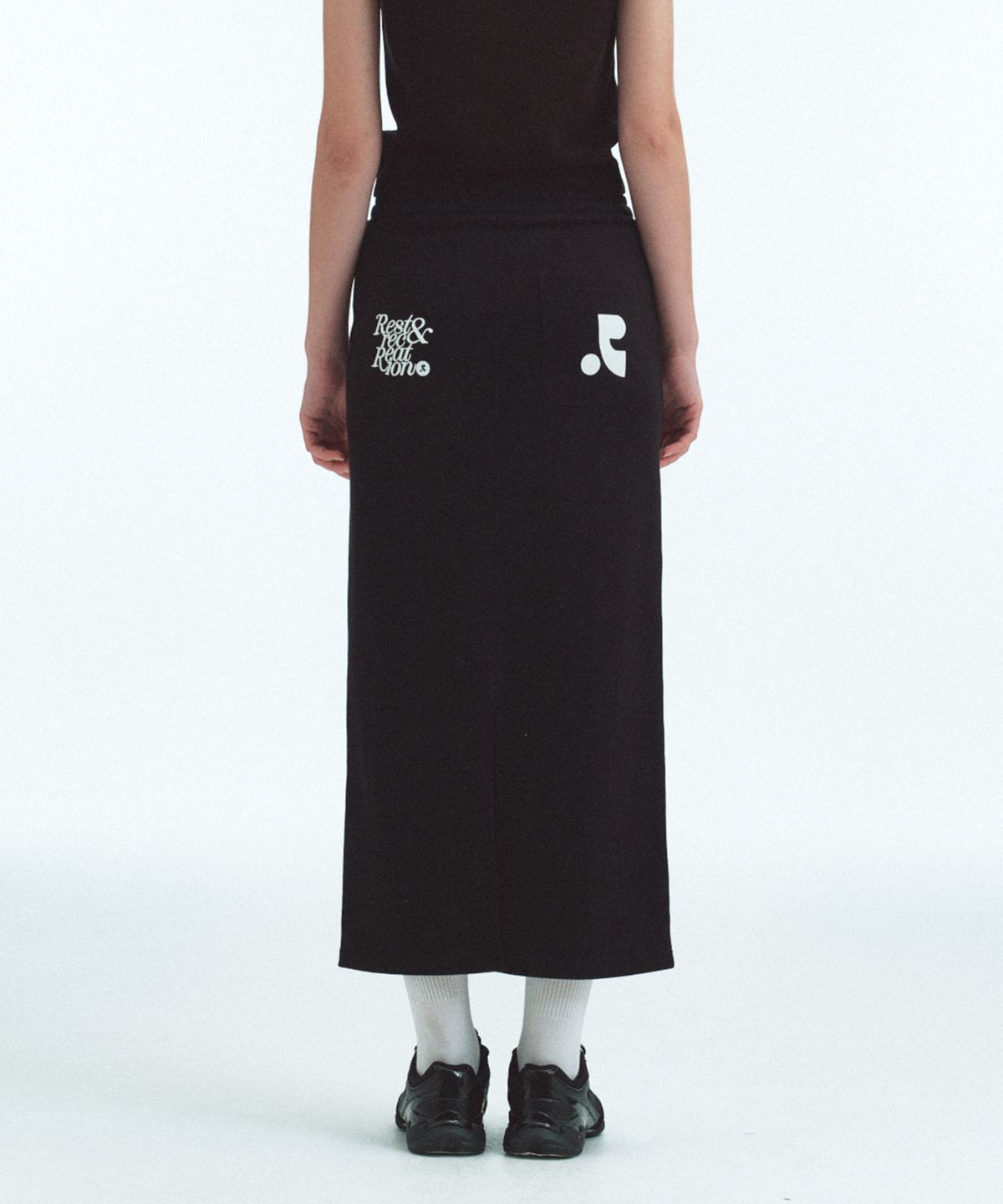 레스트앤레크레이션(REST&RECREATION) SWEAT MAXI SKIRT - BLACK