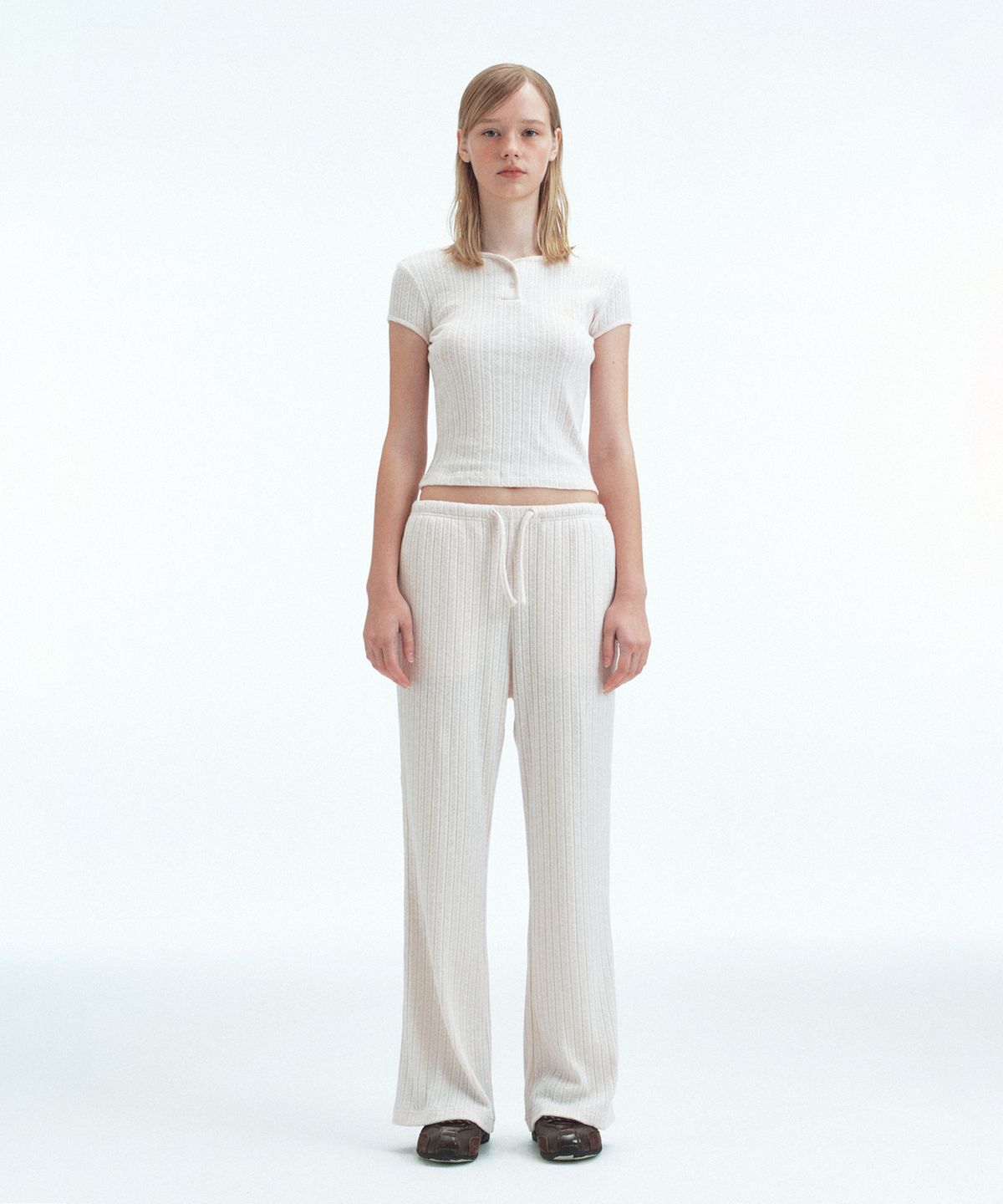 레스트앤레크레이션(REST&RECREATION) LOUNGE FLARE PANTS - LIGHT PINK