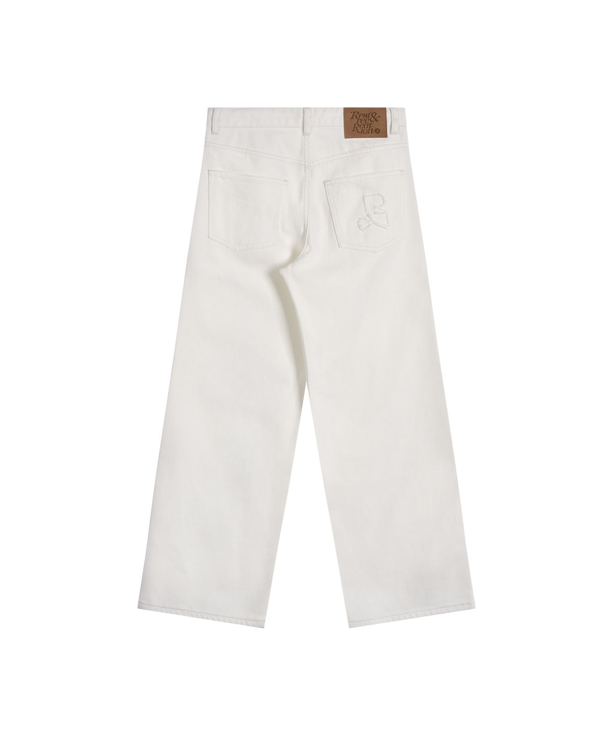 레스트앤레크레이션(REST&RECREATION) LOW RISE STITCH JEANS - WHITE