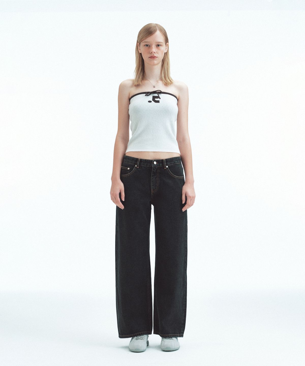 레스트앤레크레이션(REST&RECREATION) LOW RISE STITCH JEANS - BLACK