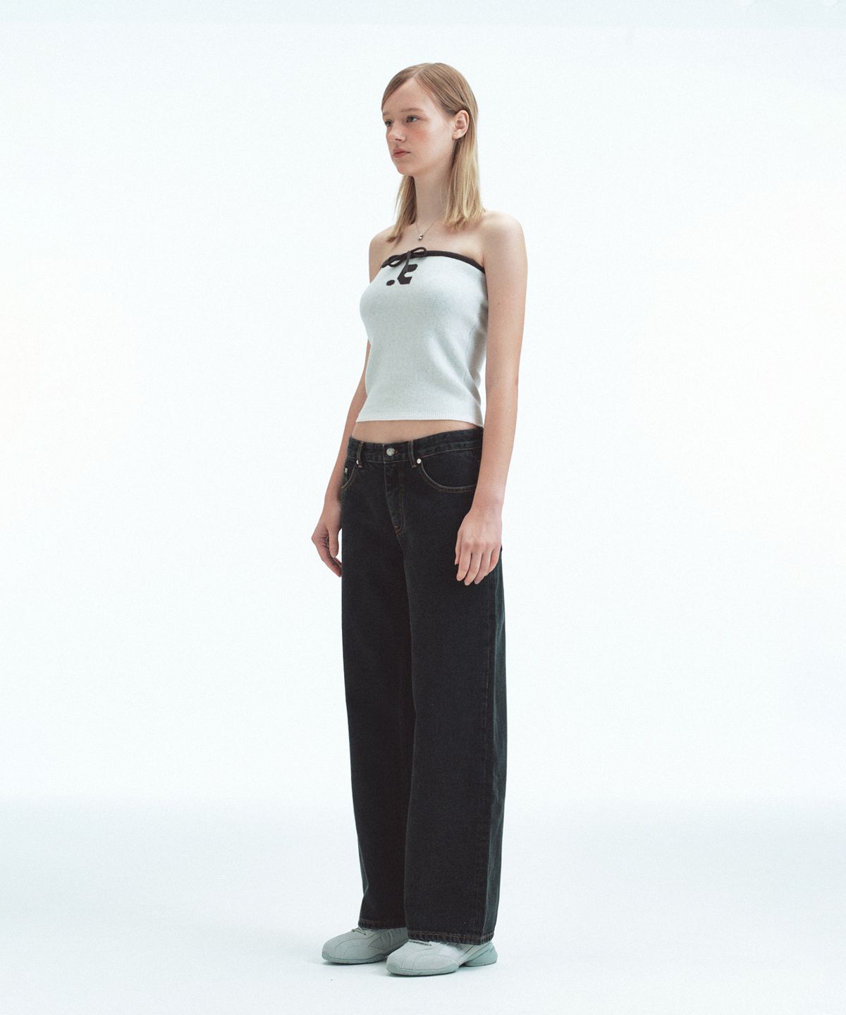 레스트앤레크레이션(REST&RECREATION) LOW RISE STITCH JEANS - BLACK