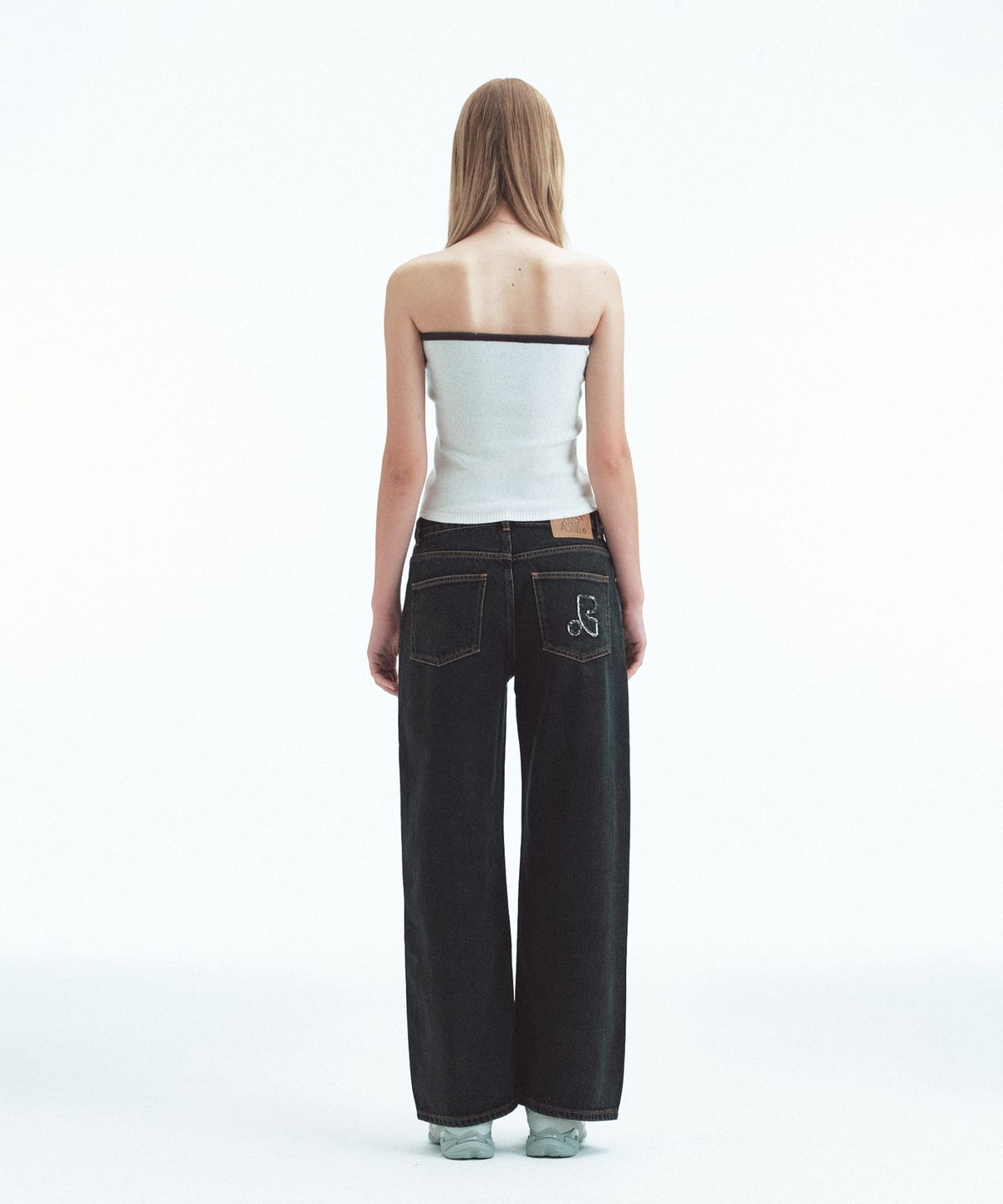 레스트앤레크레이션(REST&RECREATION) LOW RISE STITCH JEANS - BLACK