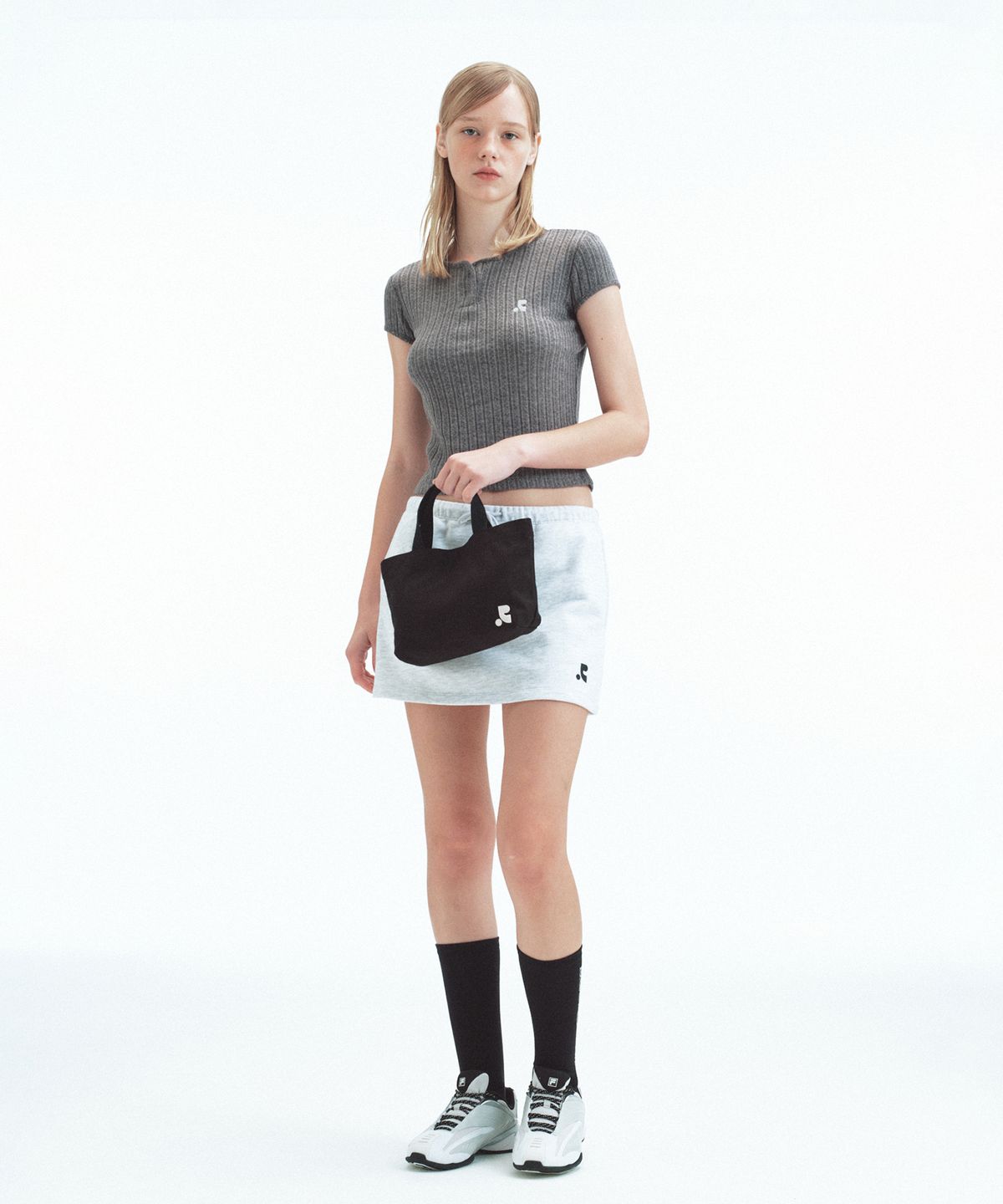 레스트앤레크레이션(REST&RECREATION) COTTON MINI TOTE BAG - BLACK
