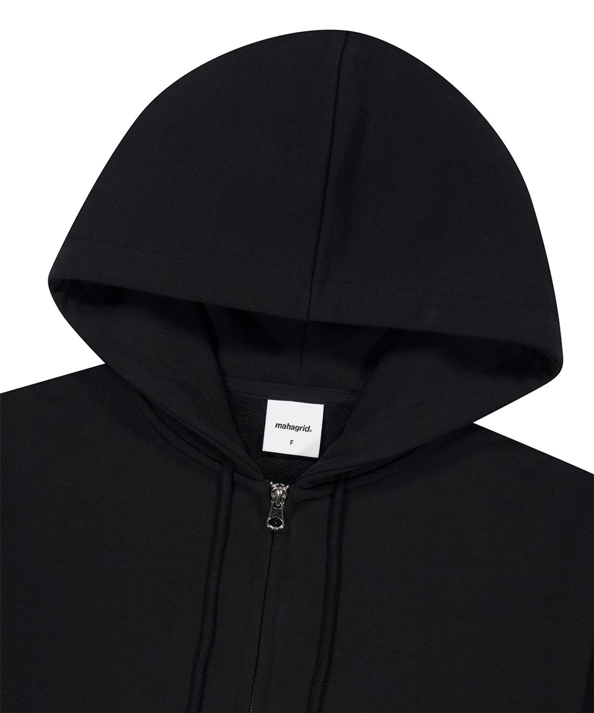 마하그리드(MAHAGRID) PRAY APPLIQUE CROP ZIP UP HOODIE BLACK(MG2FFFM494A)