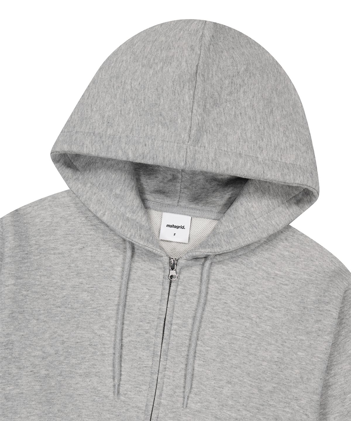 마하그리드(MAHAGRID) PRAY APPLIQUE CROP ZIP UP HOODIE GREY(MG2FFFM494A)