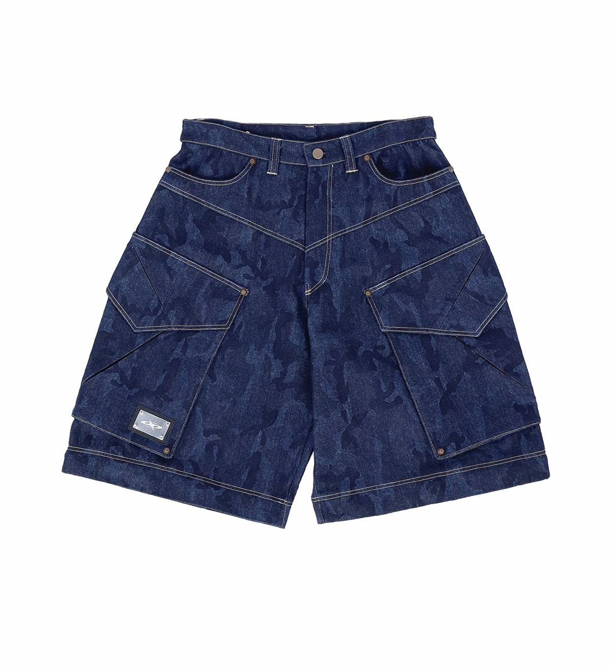 에르 바이 에러리스트(ERR BY ERRORIST) SCAR DETACHABLE CARGO DENIM PANTS  [INDIGO CAMO]