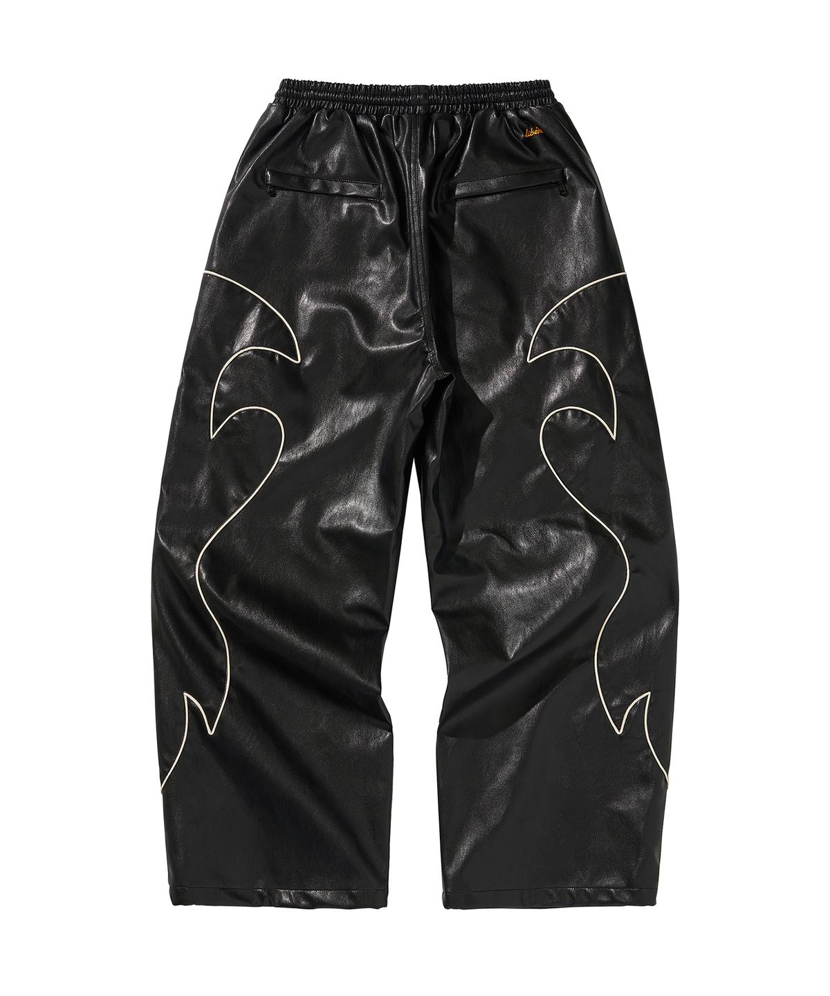 리베레(LIBERE) WESTERN FLAME LEATHER TRACK PANTS / BLACK