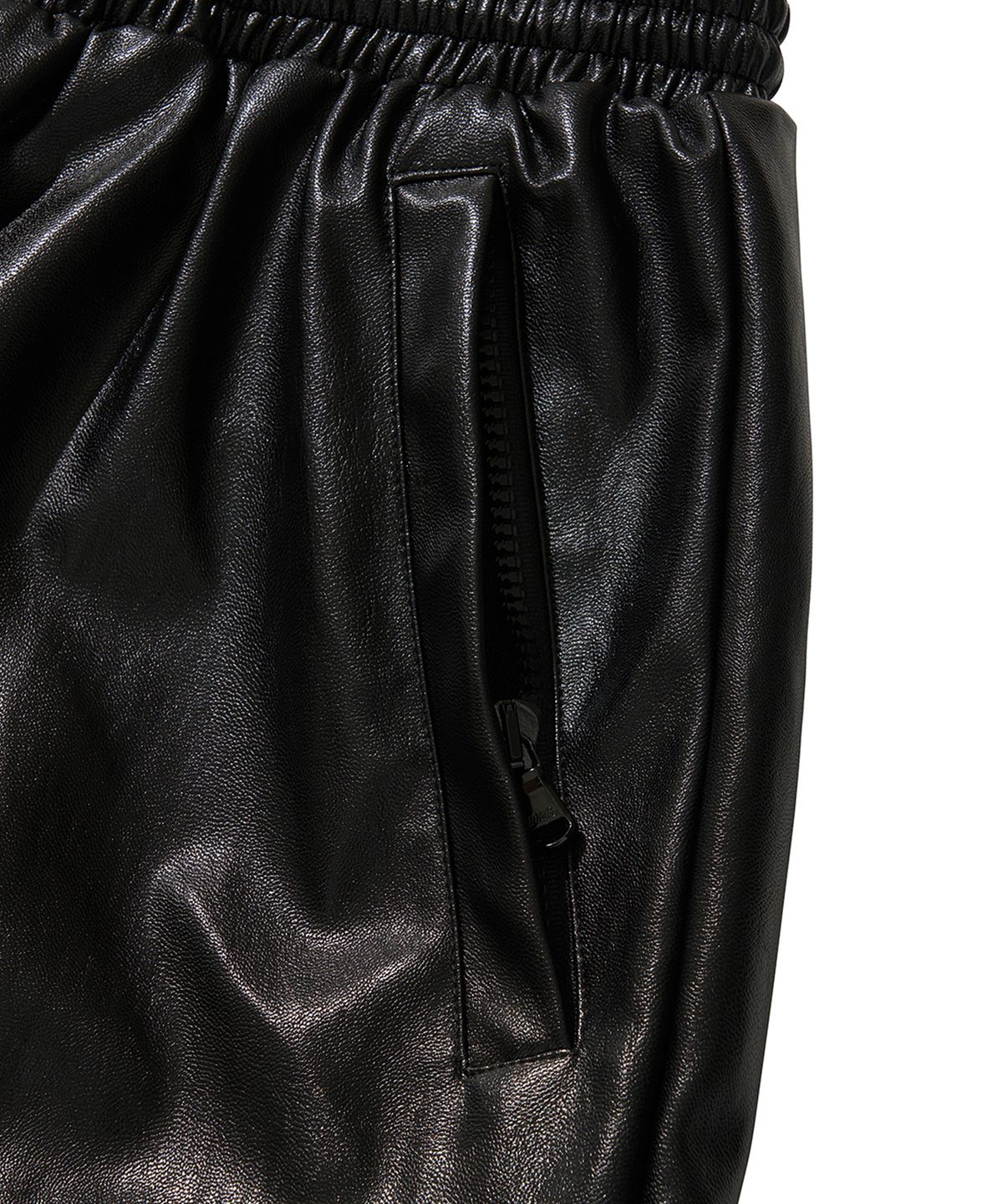 리베레(LIBERE) WESTERN FLAME LEATHER TRACK PANTS / BLACK