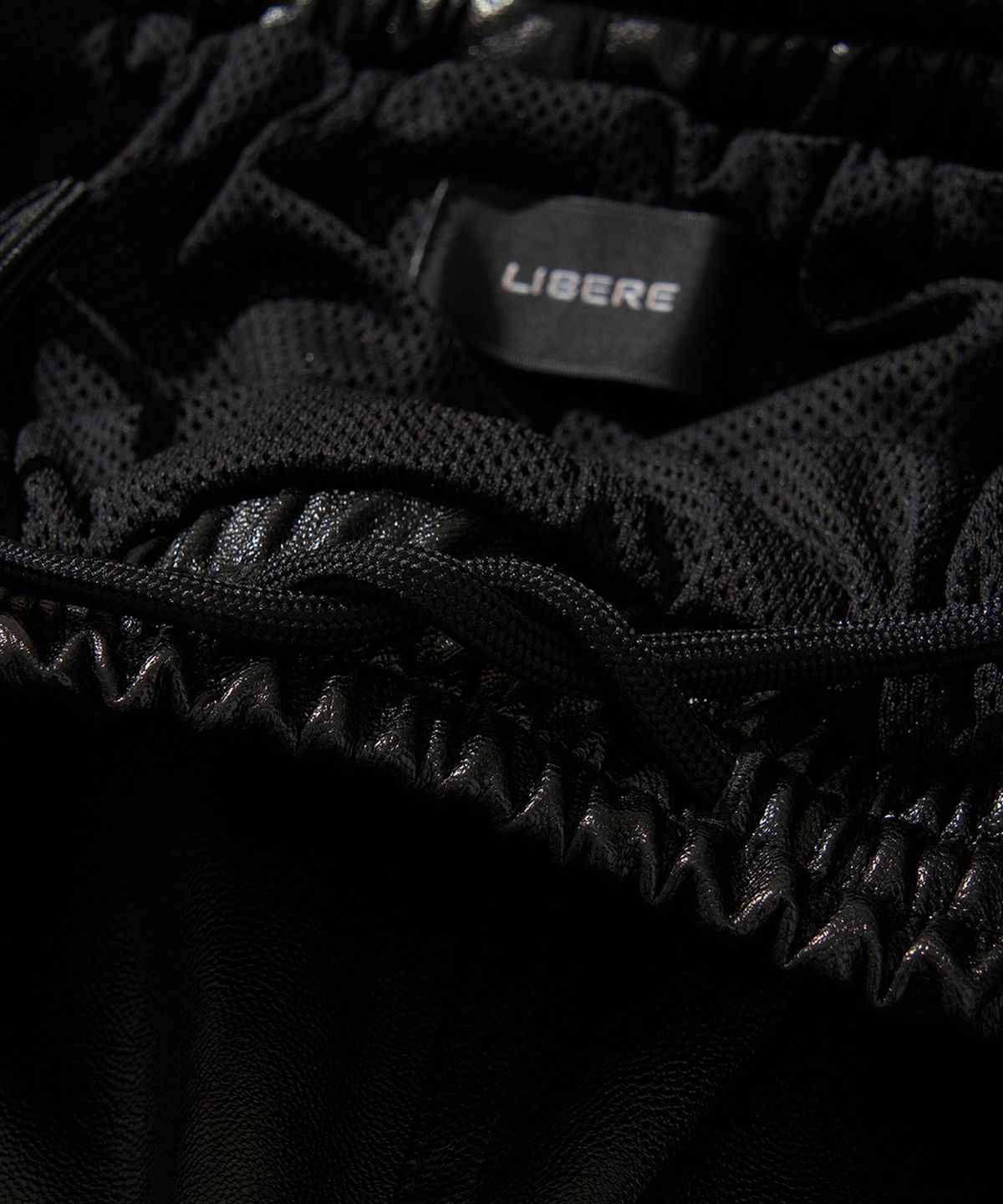 리베레(LIBERE) WESTERN FLAME LEATHER TRACK PANTS / BLACK