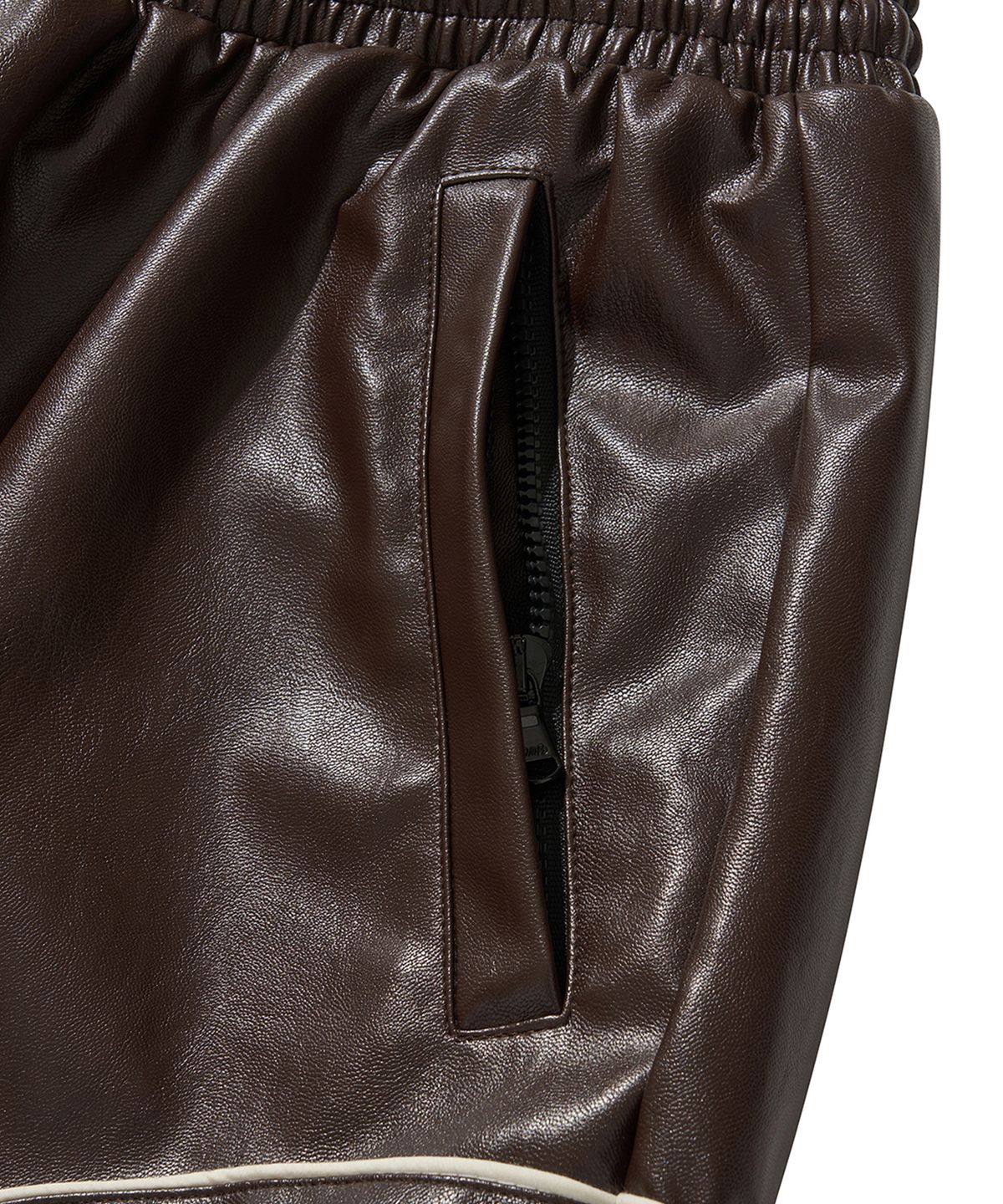 리베레(LIBERE) WESTERN FLAME LEATHER TRACK PANTS / BROWN