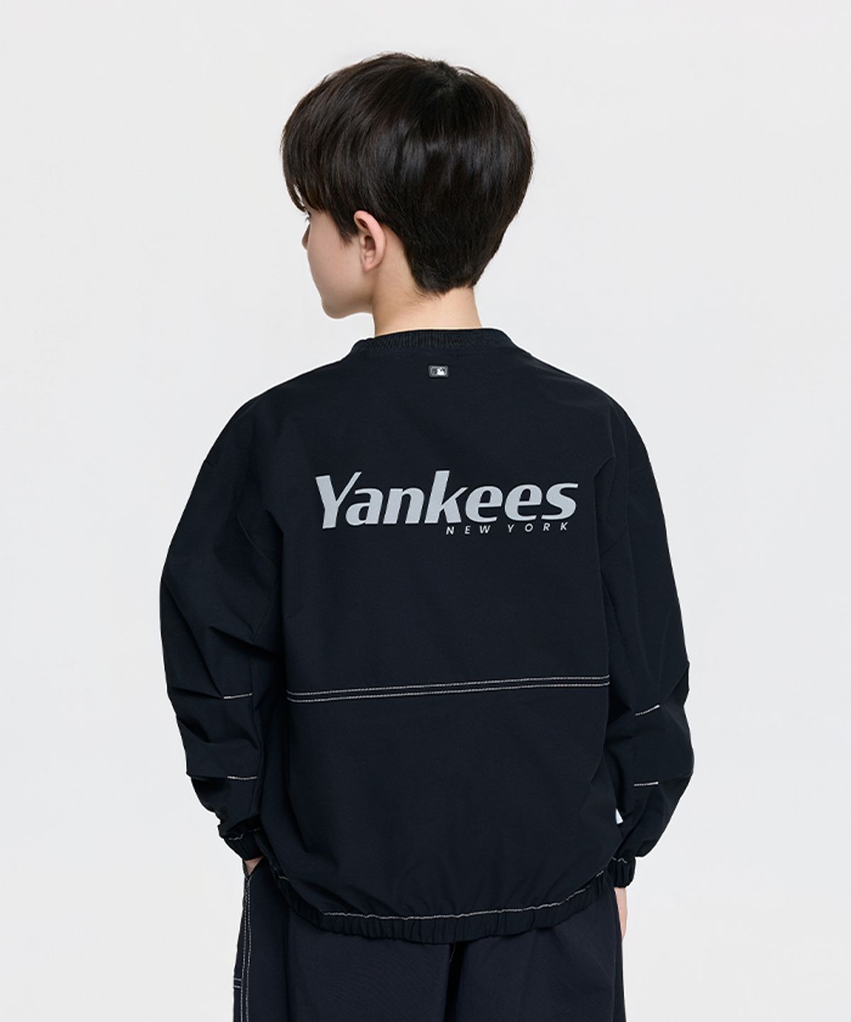 엠엘비 키즈(MLB KIDS) 아웃도어 베이직 우븐 맨투맨 NY (Black)