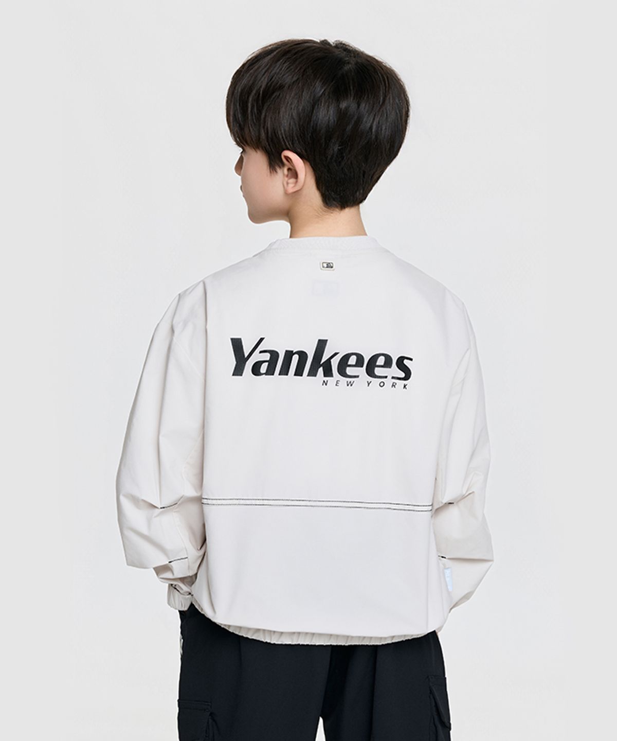 엠엘비 키즈(MLB KIDS) 아웃도어 베이직 우븐 맨투맨 NY (D.Cream)