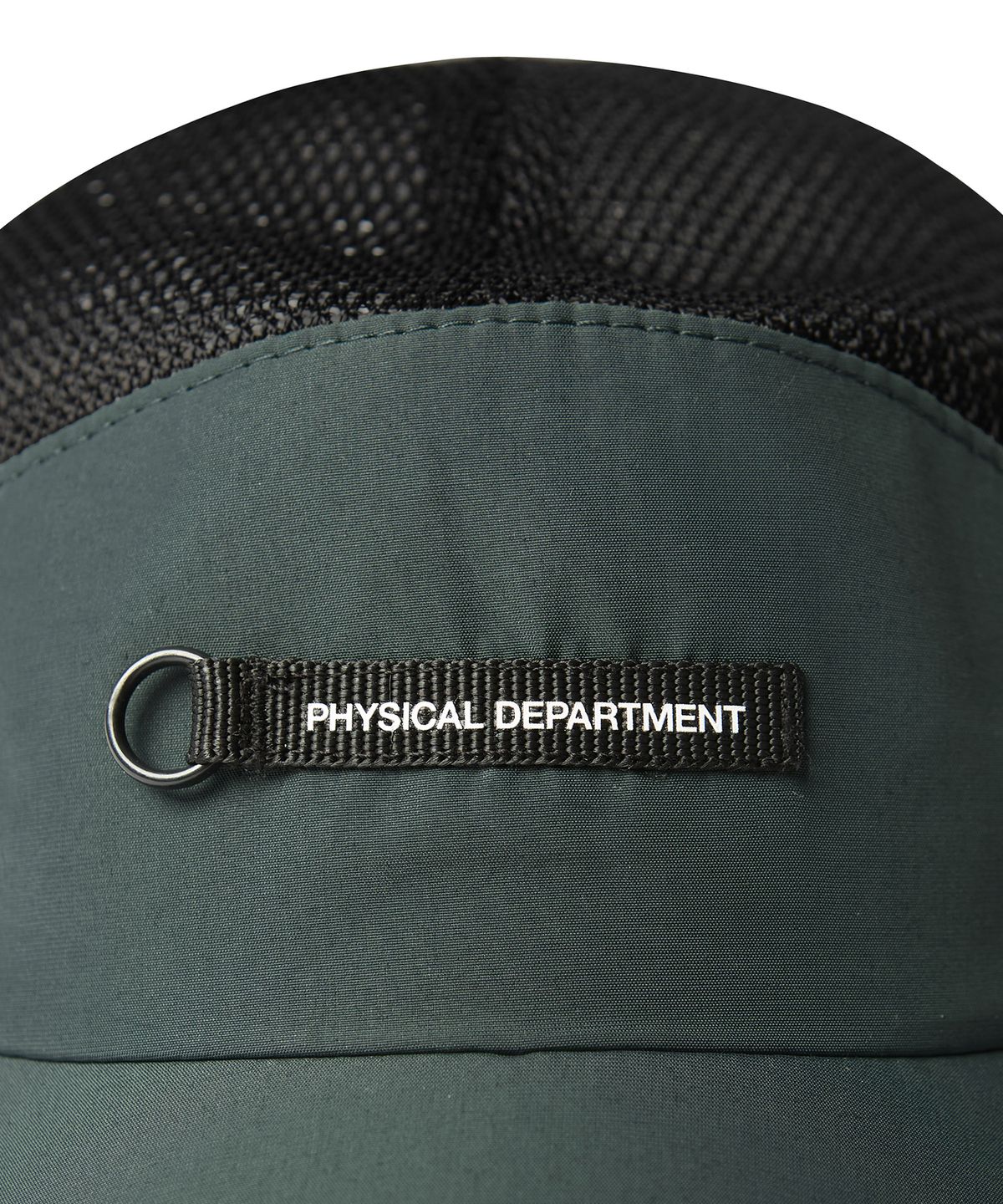 피지컬 디파트먼트(PHYSICAL DEPARTMENT) 나일론 메쉬 믹스 스트링 캡 다크그린