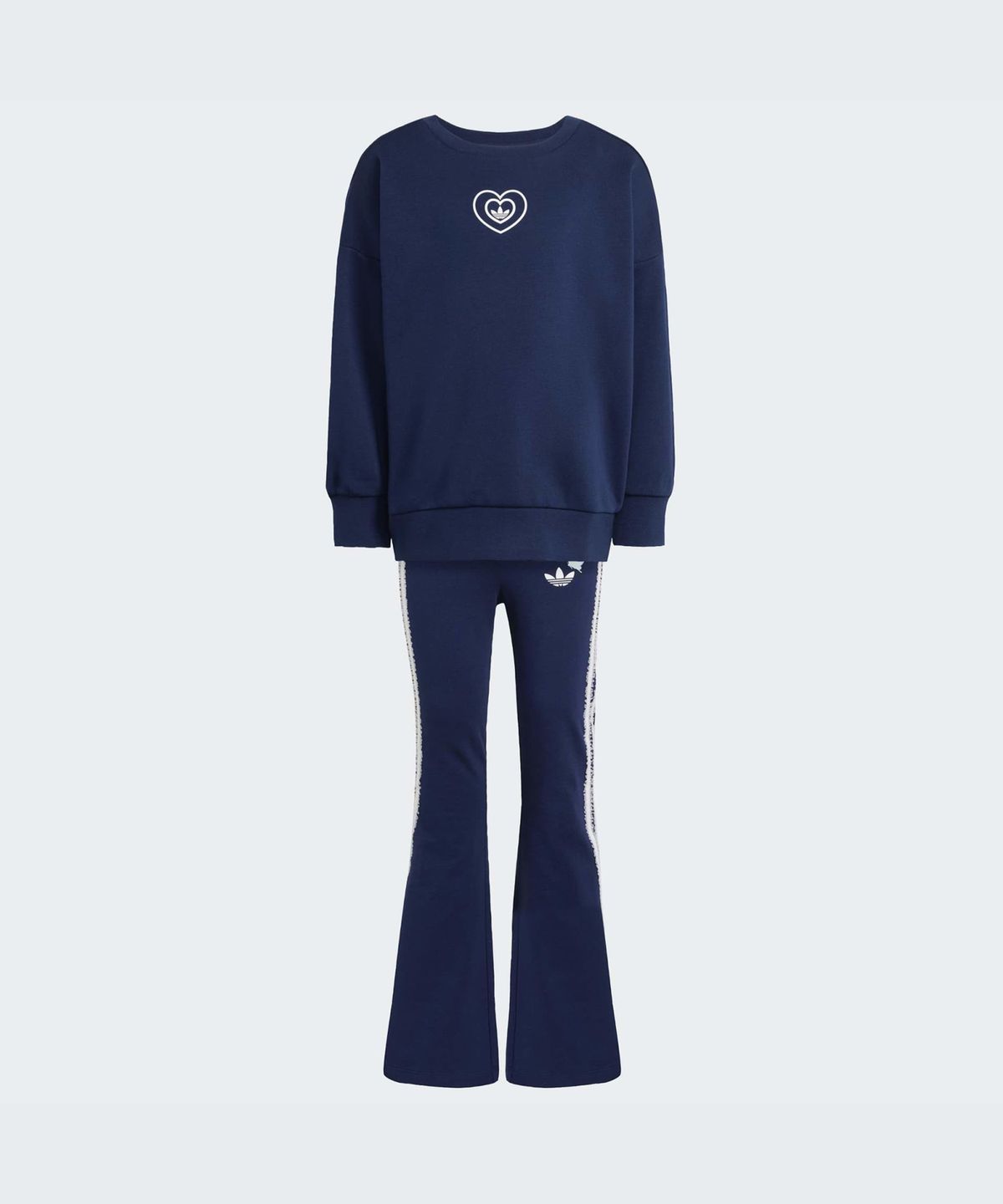 아디다스 키즈(ADIDAS KIDS) 아디다스 X 디즈니 엘리스 크루 플레어 레깅스 세트 키즈  - 인디고 / KE0484