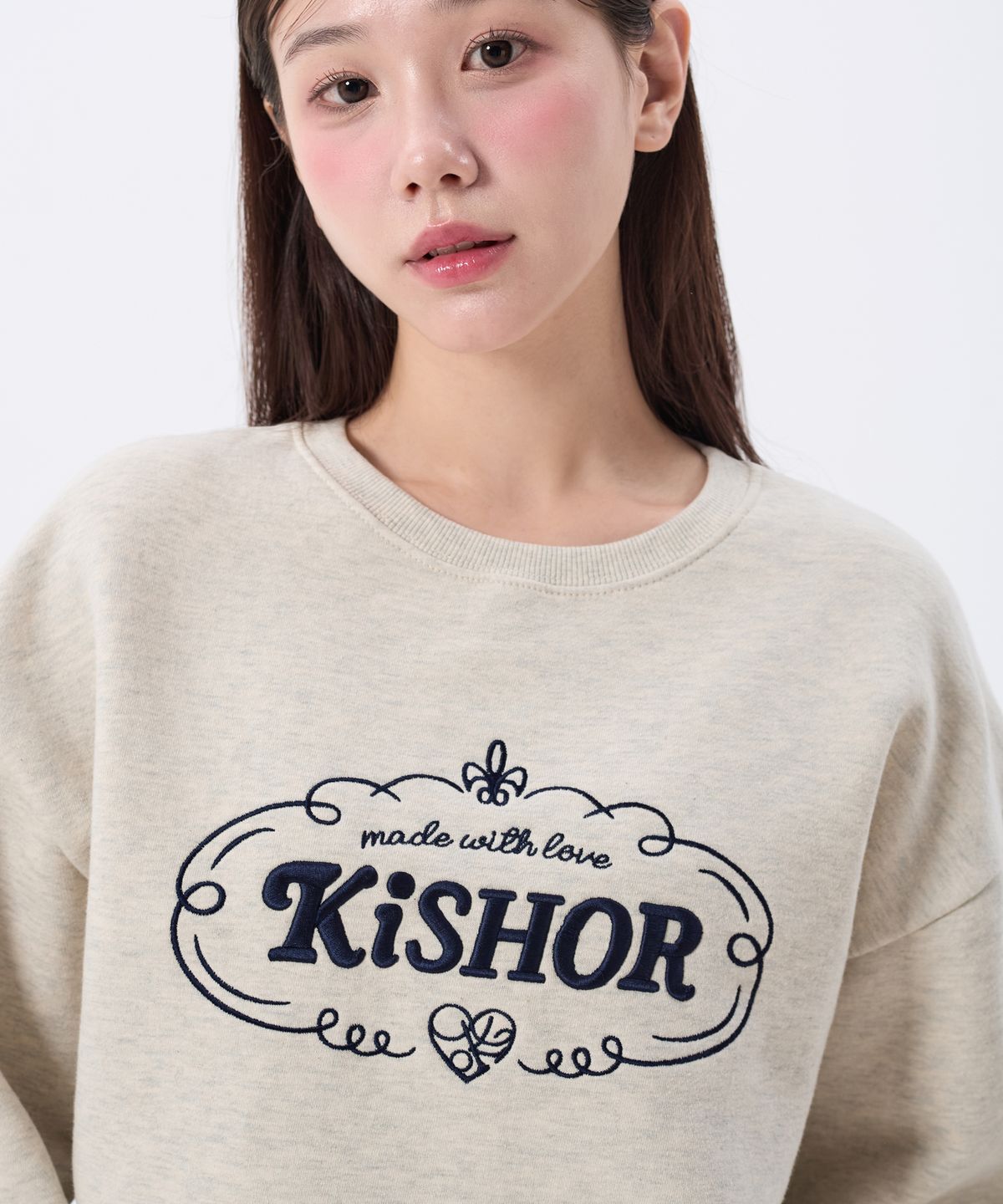 키쇼르(KISHOR) (기모) Classic Emblem Sweatshirt Oatmael