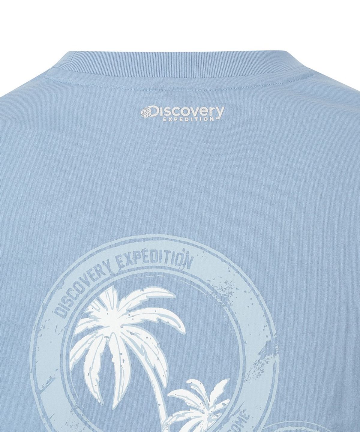 디스커버리 익스페디션(DISCOVERY EXPEDITION) 여성 스탬프 세미오버핏 반팔티셔츠 (BLUE)