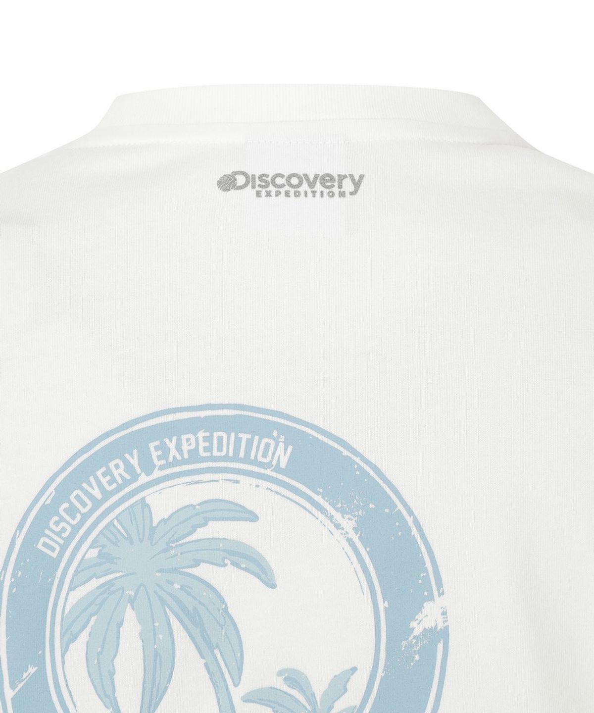 디스커버리 익스페디션(DISCOVERY EXPEDITION) 여성 스탬프 세미오버핏 반팔티셔츠 (WHITE)