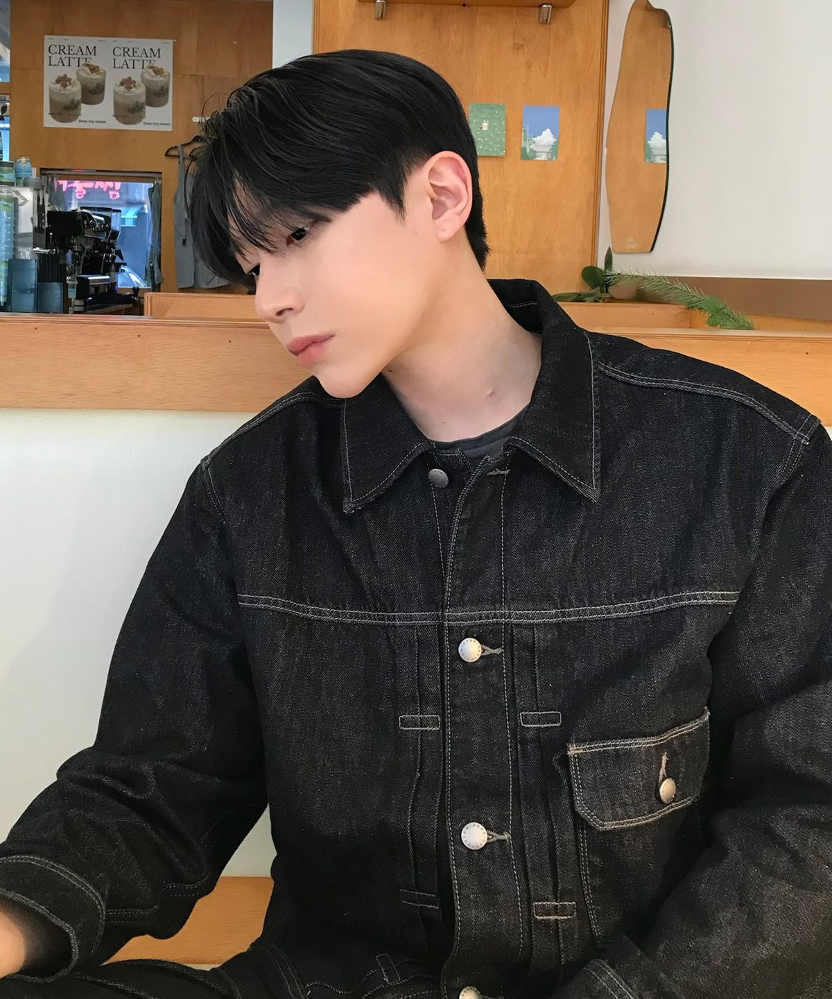 마인드브릿지(MINDBRIDGE) 블랙 로우 데님 트러커