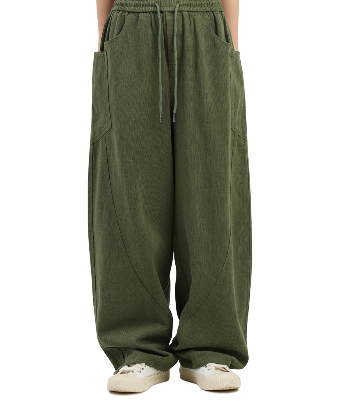 바반투(BHAVANTU) Om Lotus Oversized Pants (Black / Khaki)