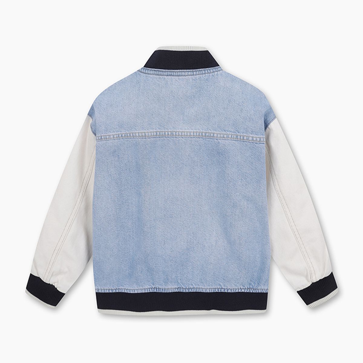 베네통키즈(BENETTONKIDS) 데님 매치 야구점퍼_2R76CN069BL
