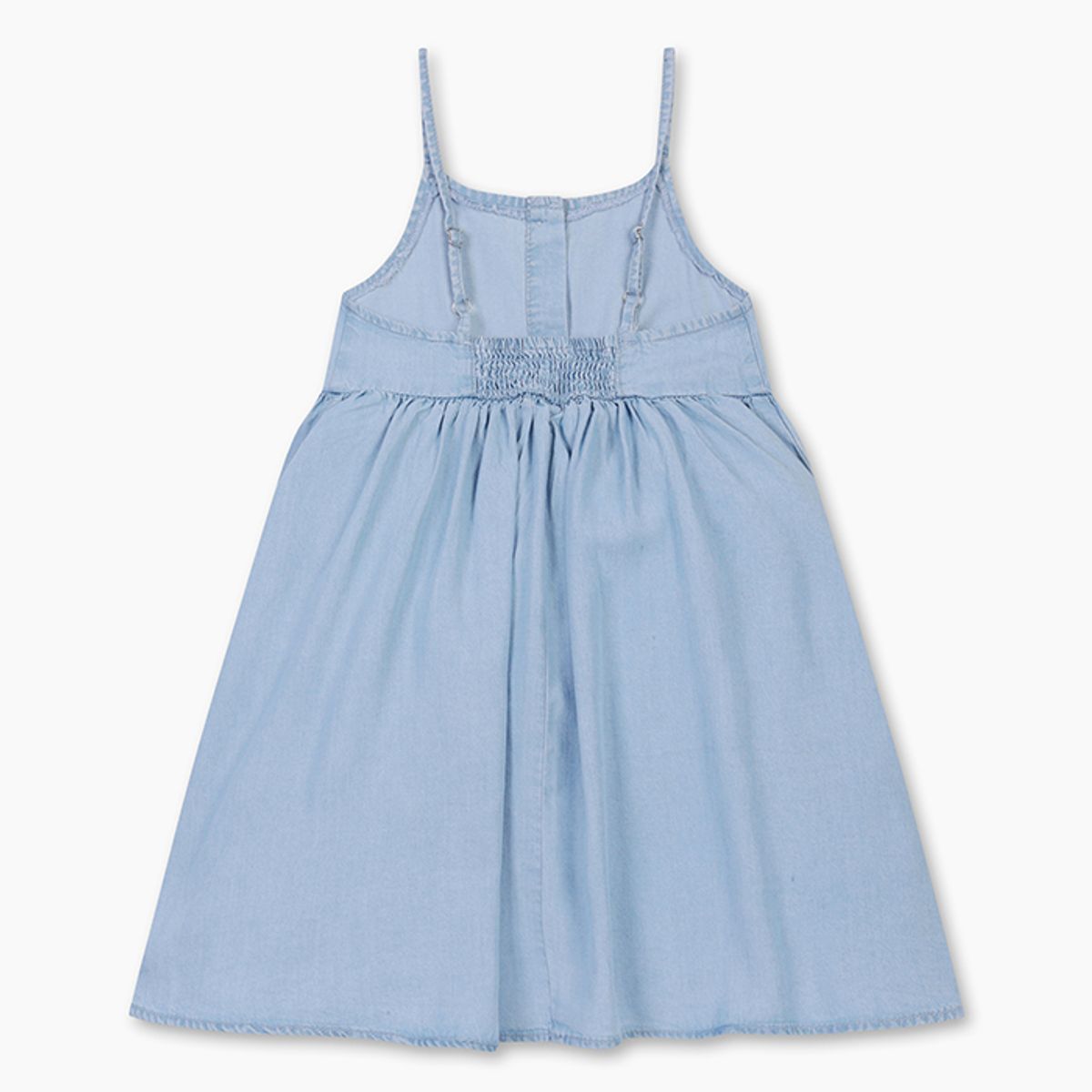 베네통키즈(BENETTONKIDS) 썸머 데님 스모킹 원피스_4FFKCV03JBL