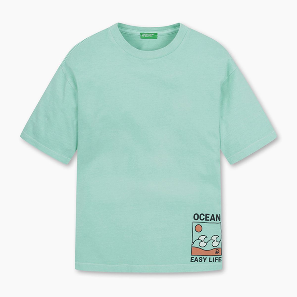 베네통키즈(BENETTONKIDS) 워싱 그래픽 티셔츠_3PCMC10N7MT