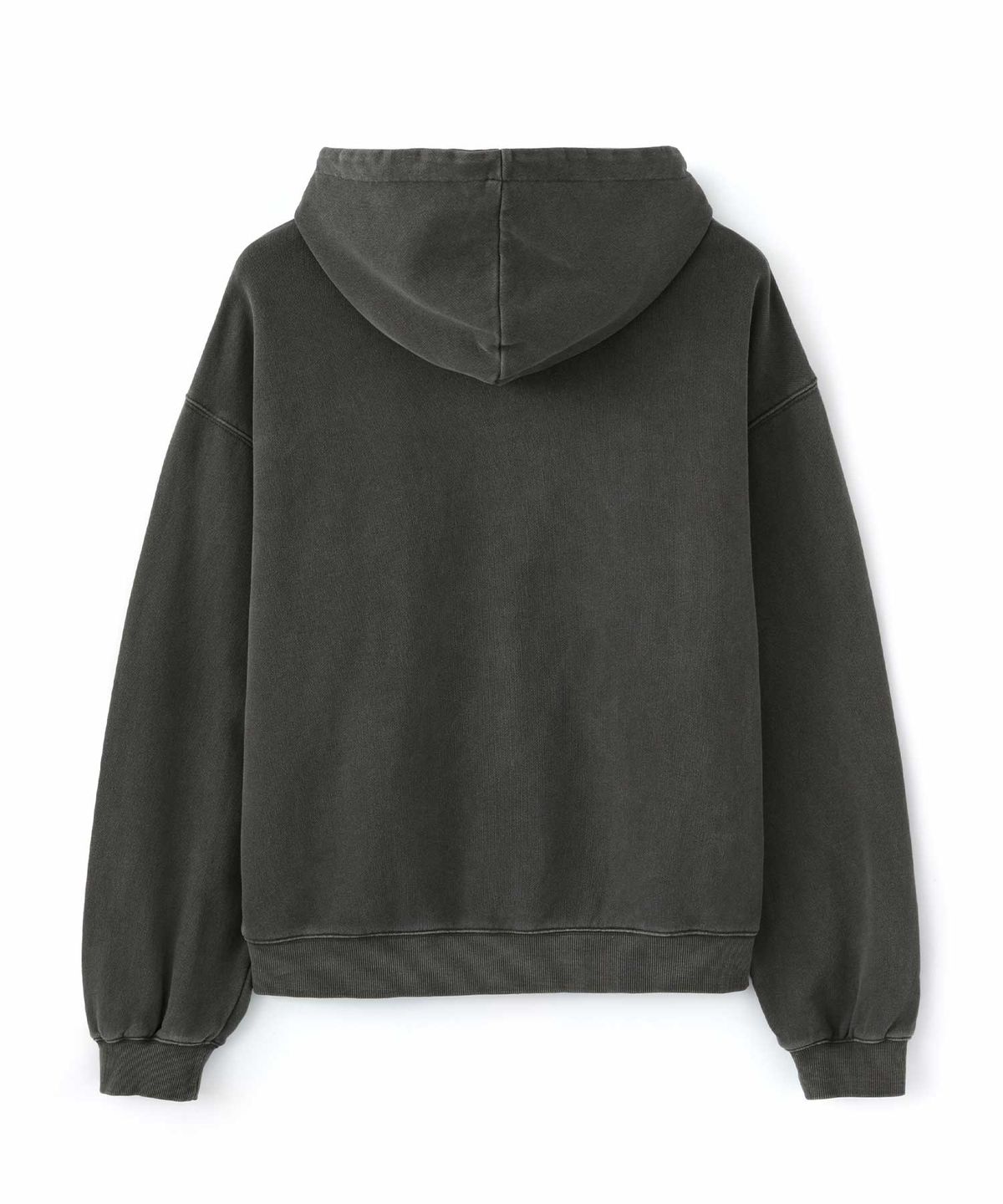 더블유엠씨(WMC) 피그먼트 슬로건 후드_CHARCOAL GREY