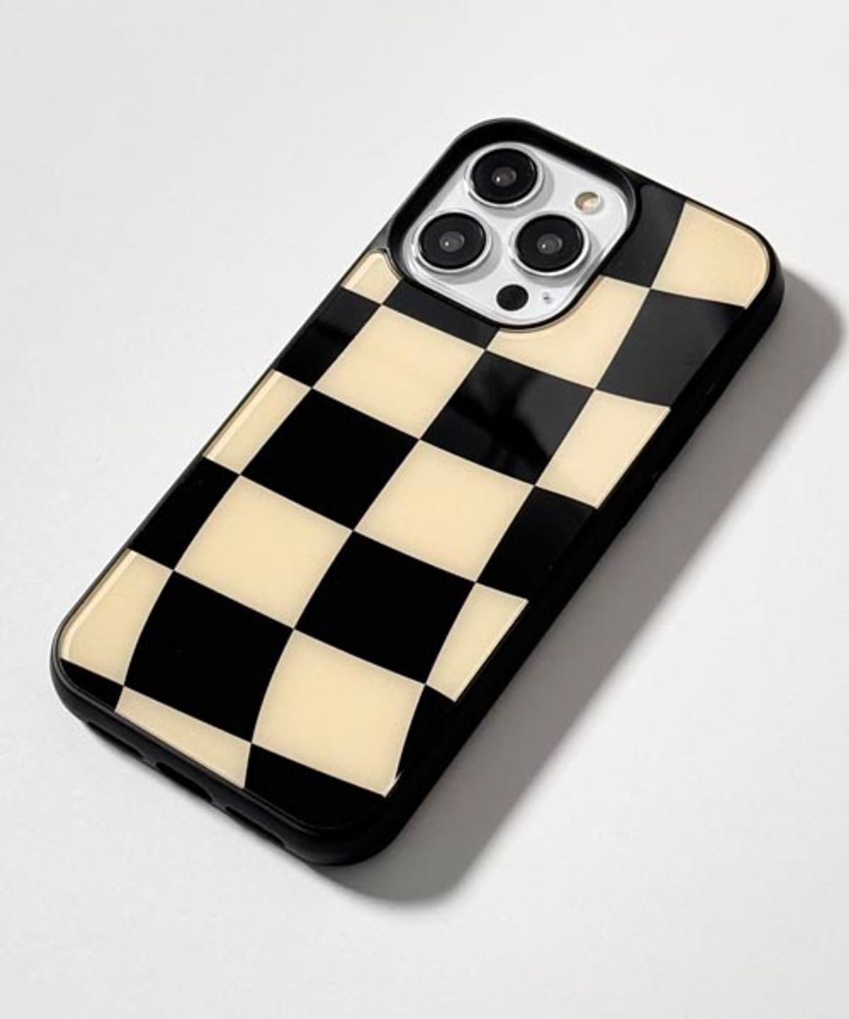 에이쓰리비쓰리(A3B3) [맥세이프 블랙 범퍼] Checkerboard Black Beige 체커보드 블랙 베이지 (글로시)