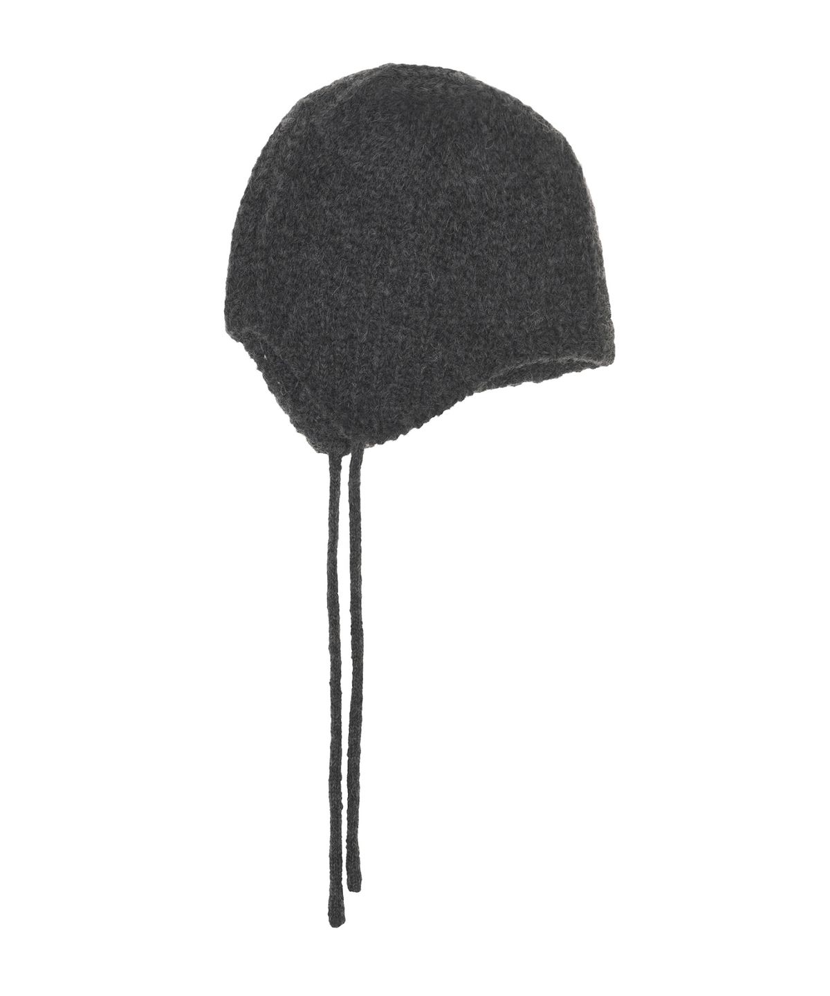 닉앤니콜(NICK&NICOLE) RIBBED KNIT EAR FLAP CAP_CHARCOAL