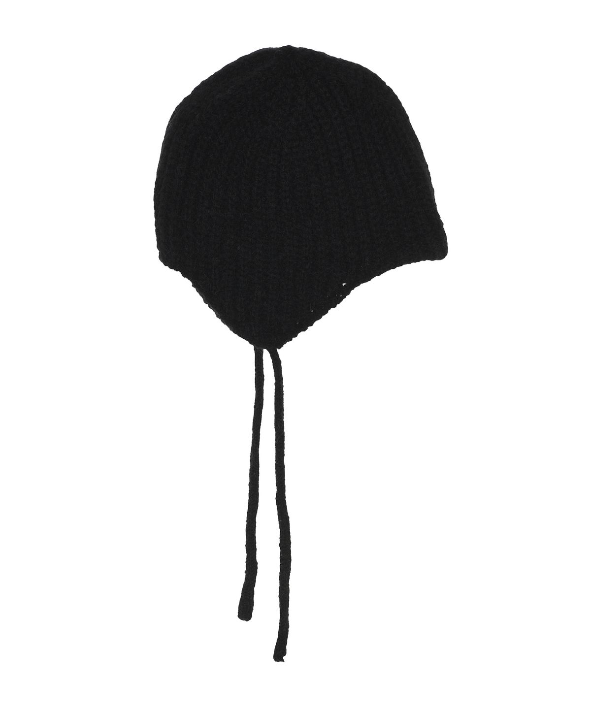 닉앤니콜(NICK&NICOLE) RIBBED KNIT EAR FLAP CAP_BLACK