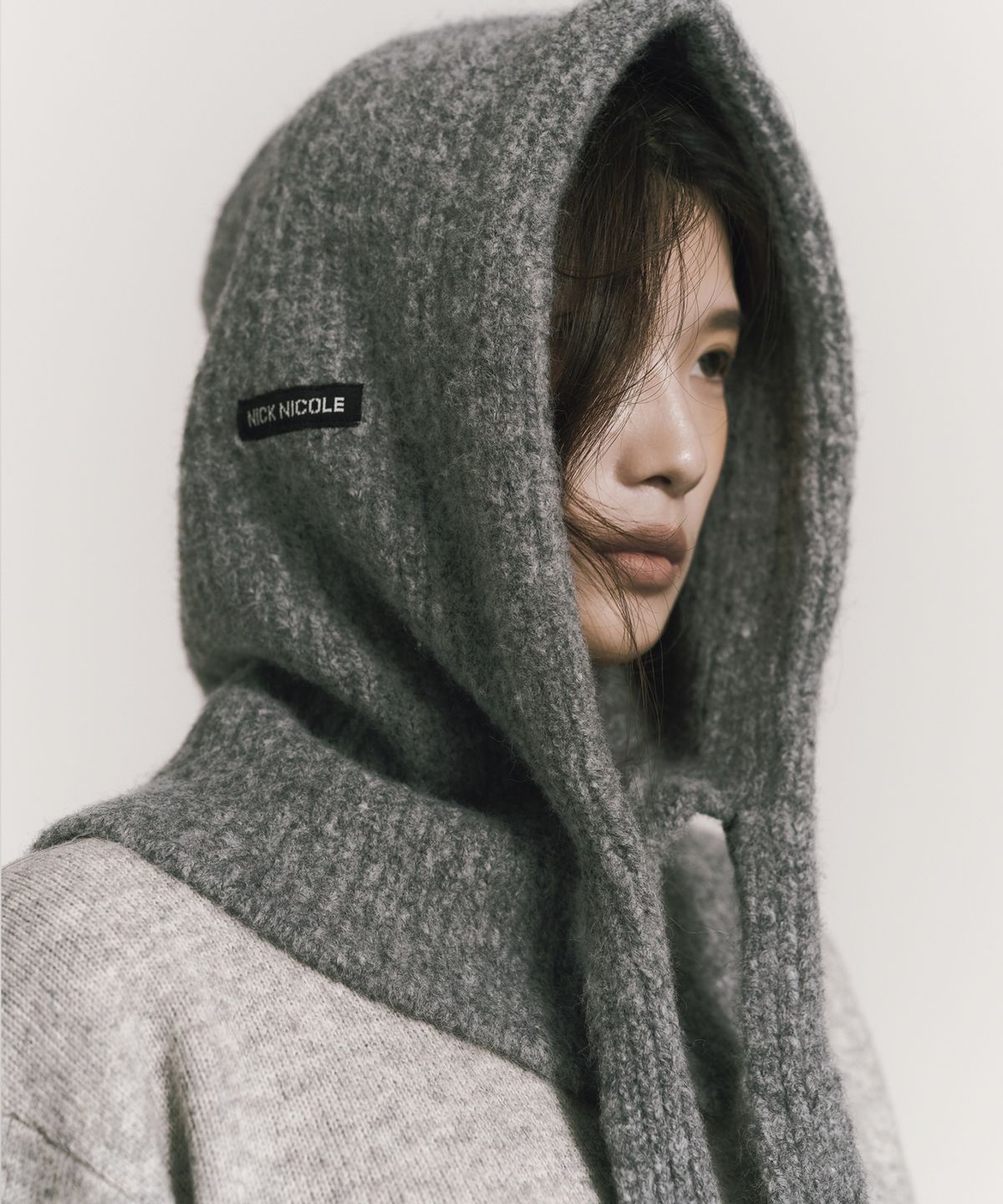 닉앤니콜(NICK&NICOLE) SOFT KNIT HOOD BALACLAVA_GRAY